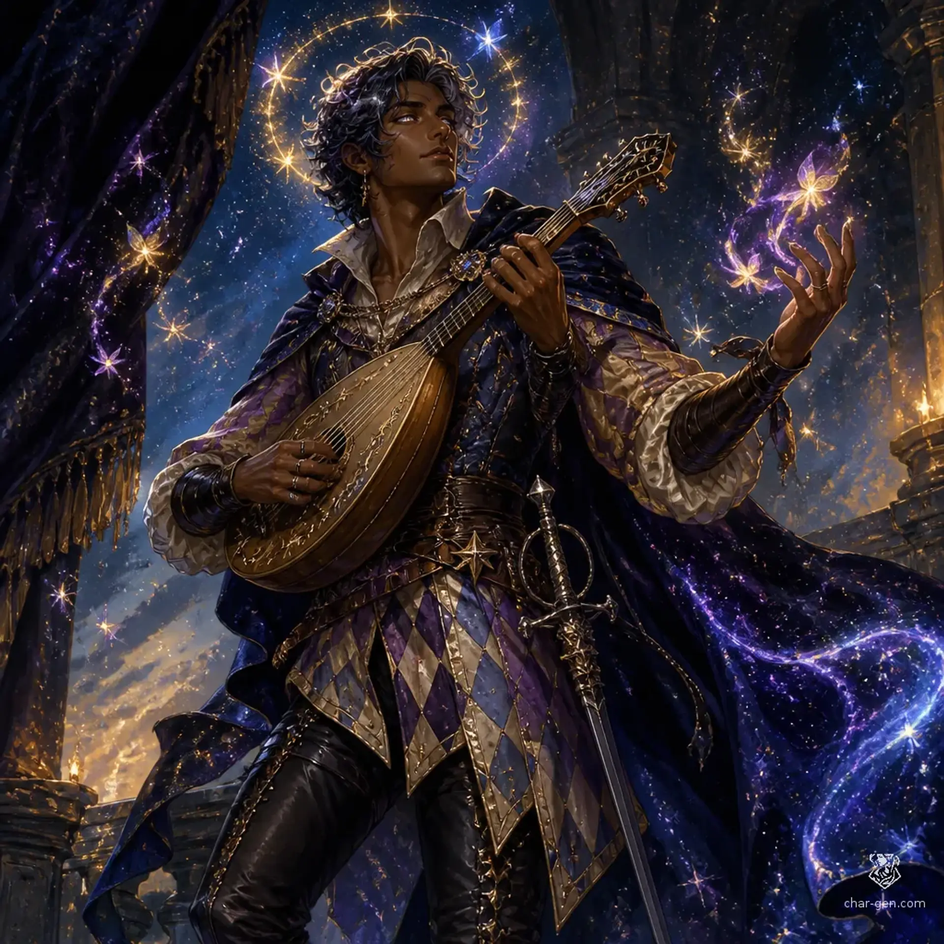 Orion jester of the stars - AI-generated fantasy Character