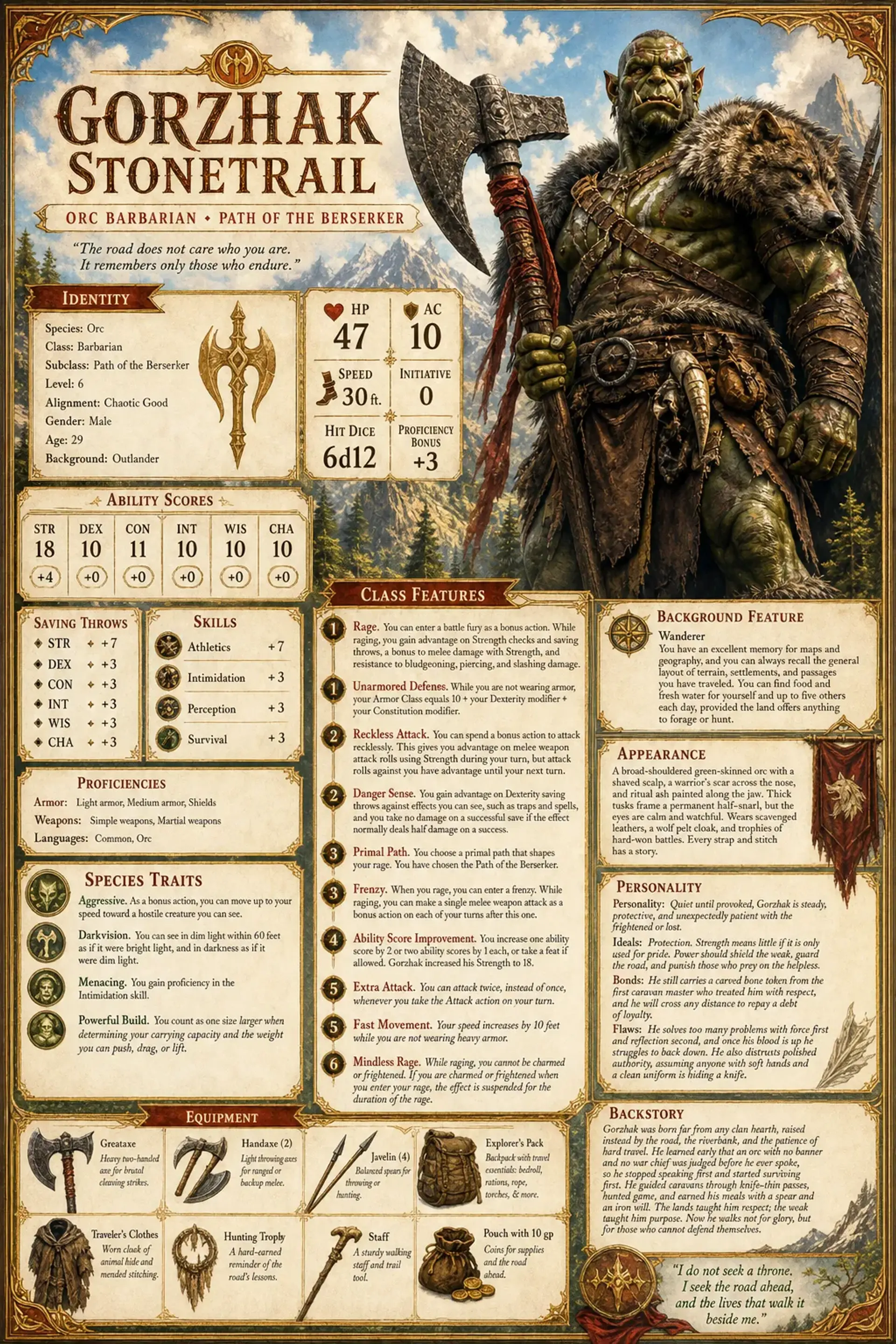 Character Sheet