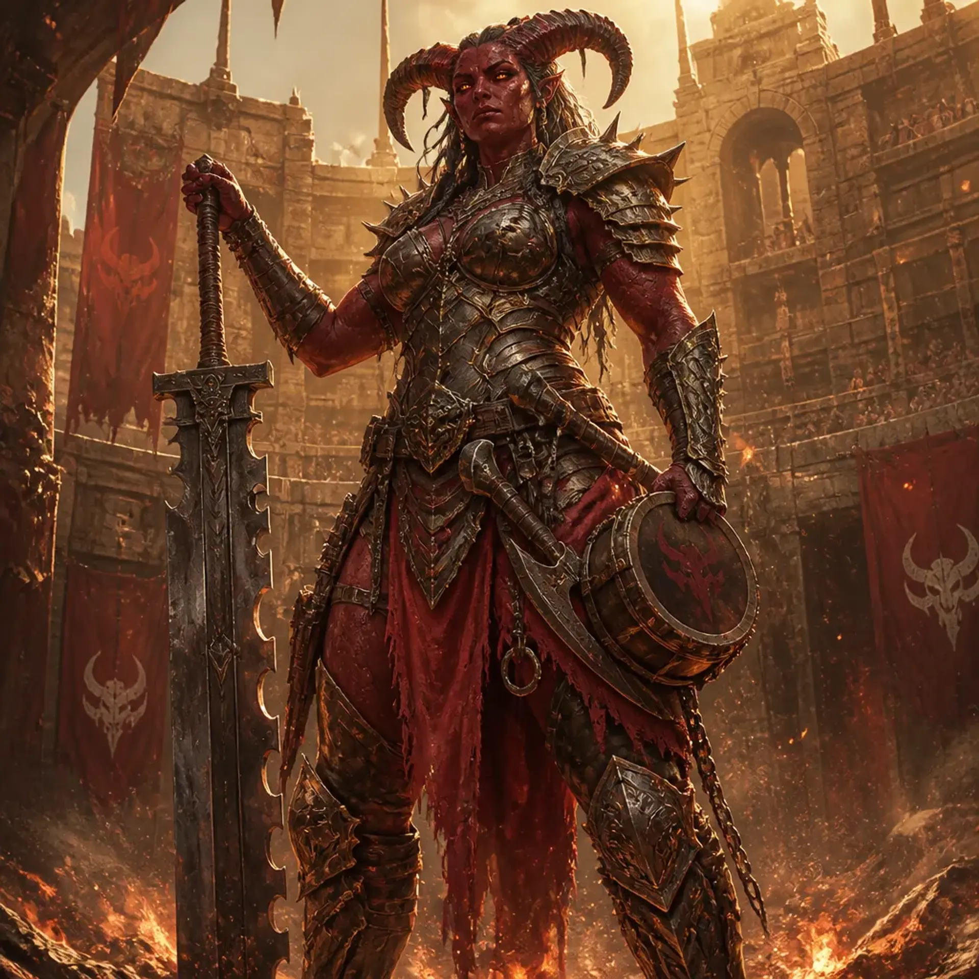 Kallista the Red - AI-generated fantasy Character