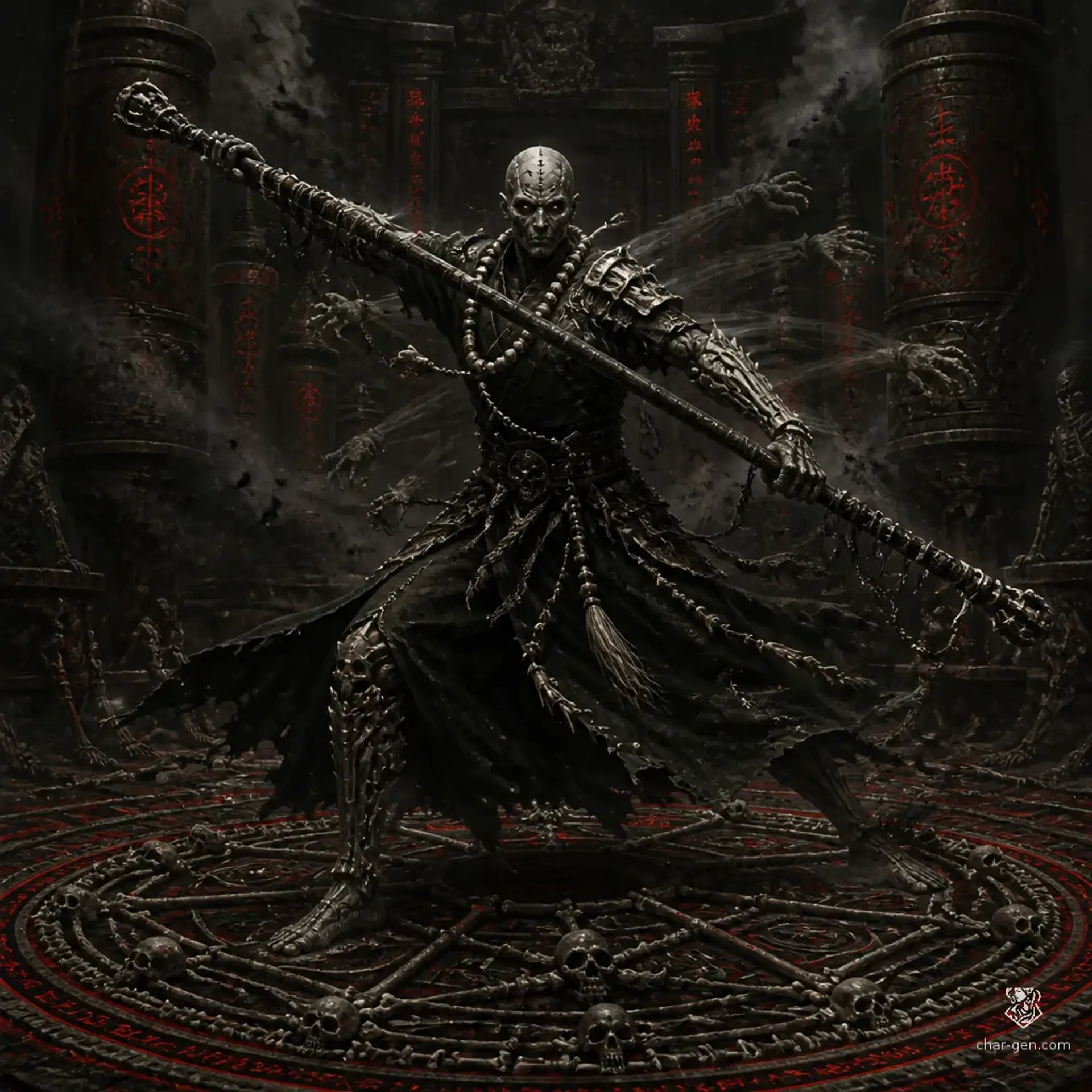 Imperial Grave Monk - AI-generated fantasy Monster