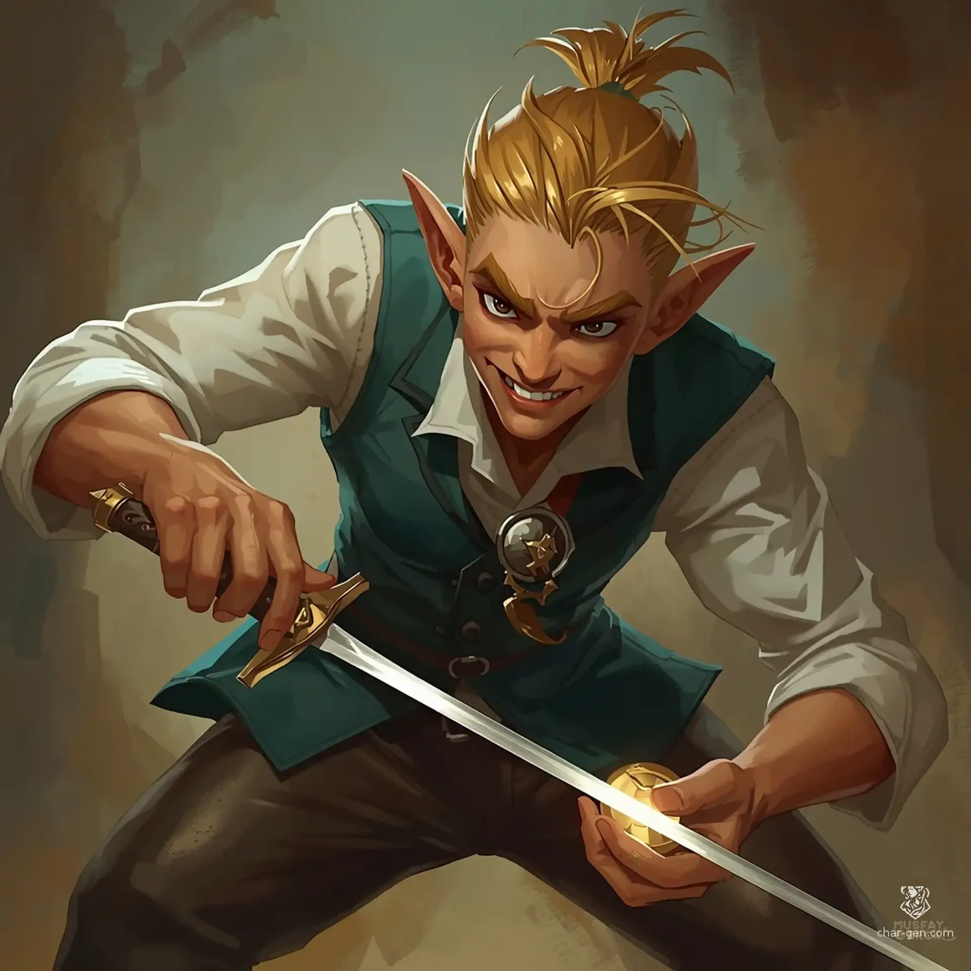 Damian Breganhurst - AI-generated fantasy Character