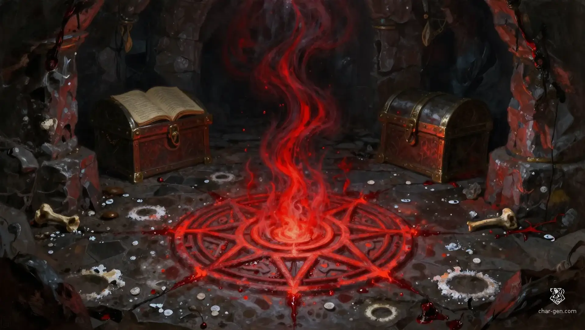 Sanguine Siphon Rune - AI-generated fantasy Hazard