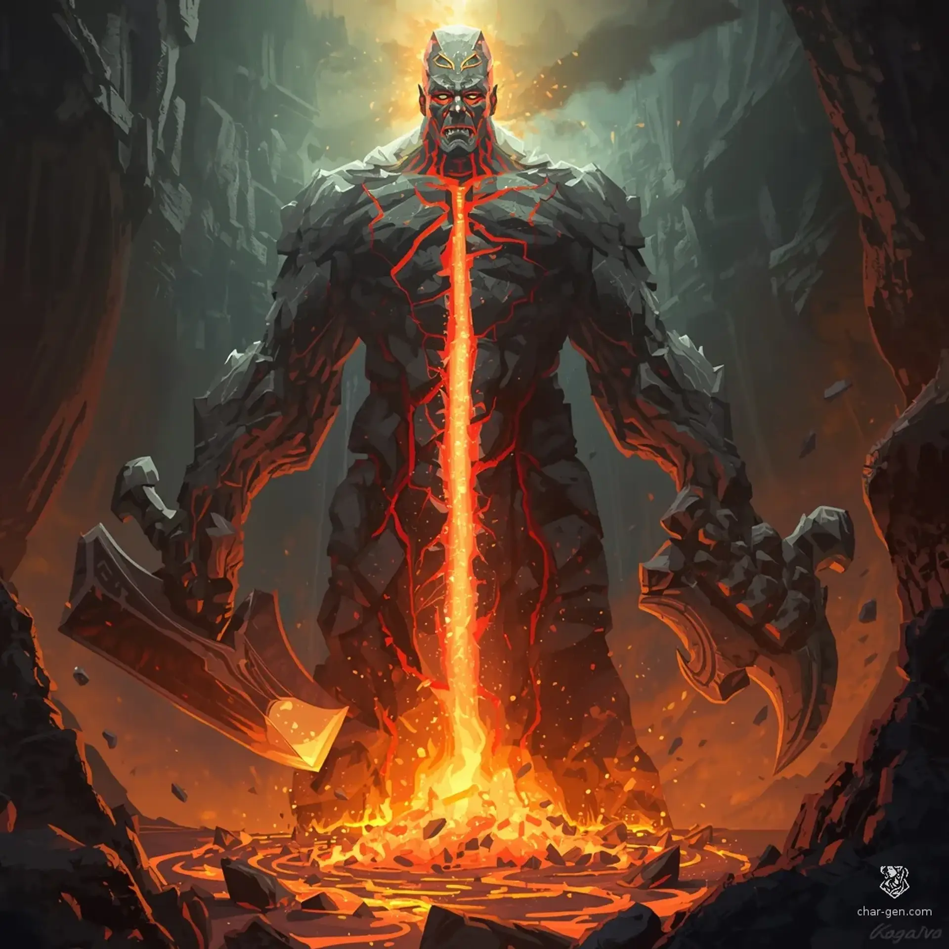 Ignivaros, the Heart of Ignivar | Fantasy Monster Generated by CharGen