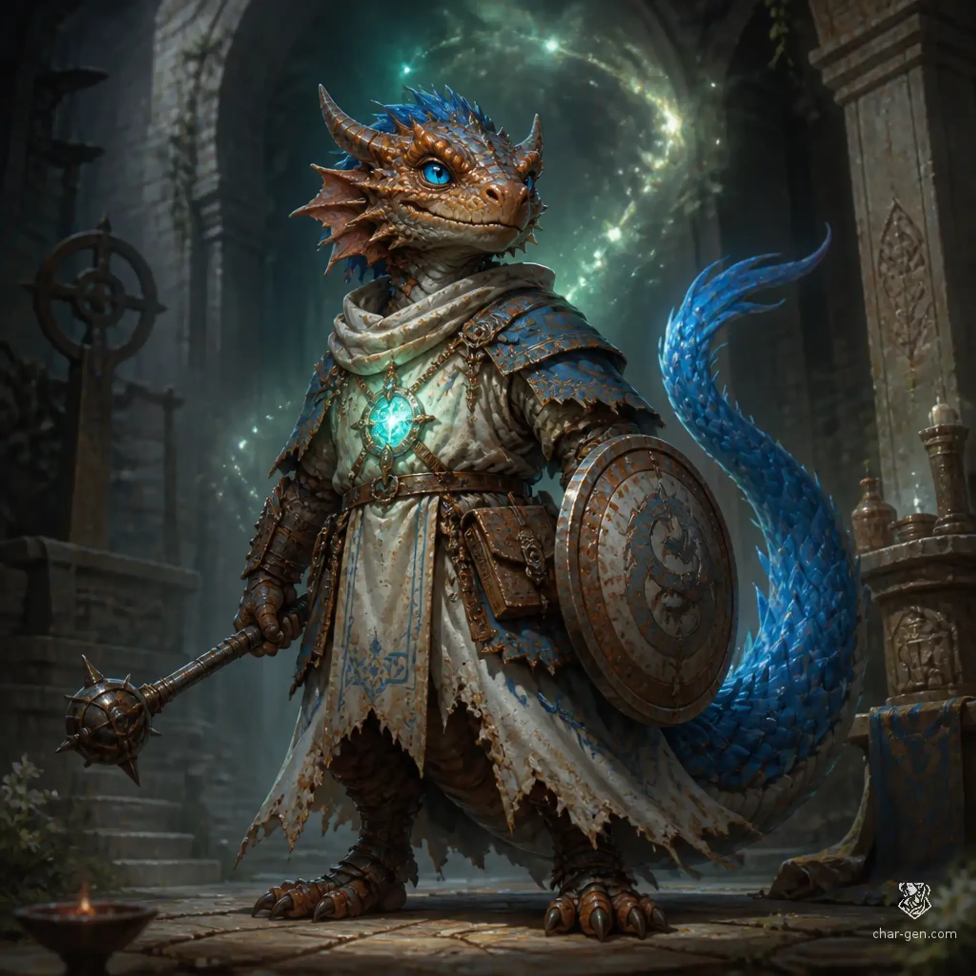 Baron "Bluetail" - AI-generated fantasy Character