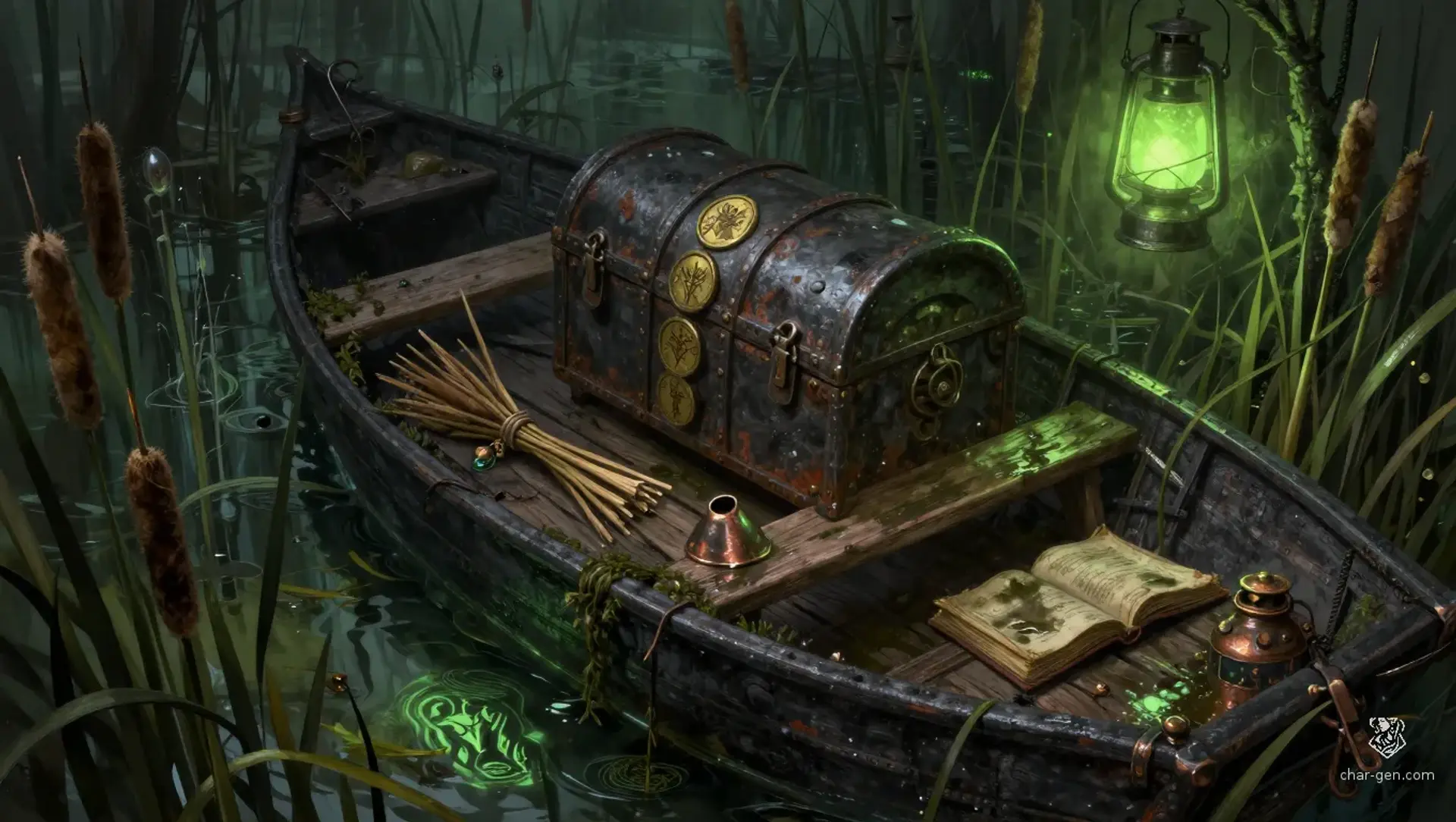 The Crest in the Reed-Boat Chest - AI-generated fantasy Puzzle