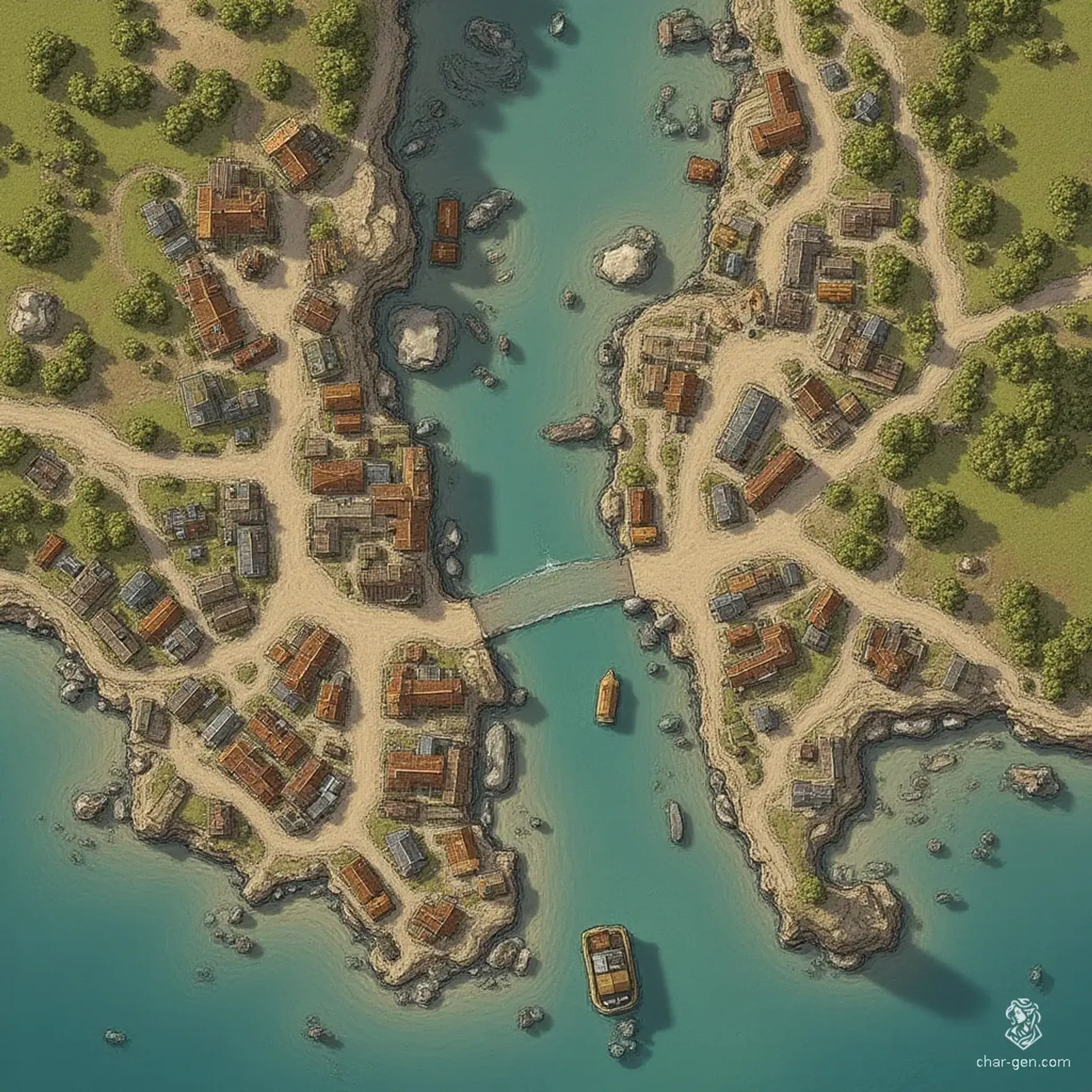 Riverleth - AI-generated fantasy Settlement