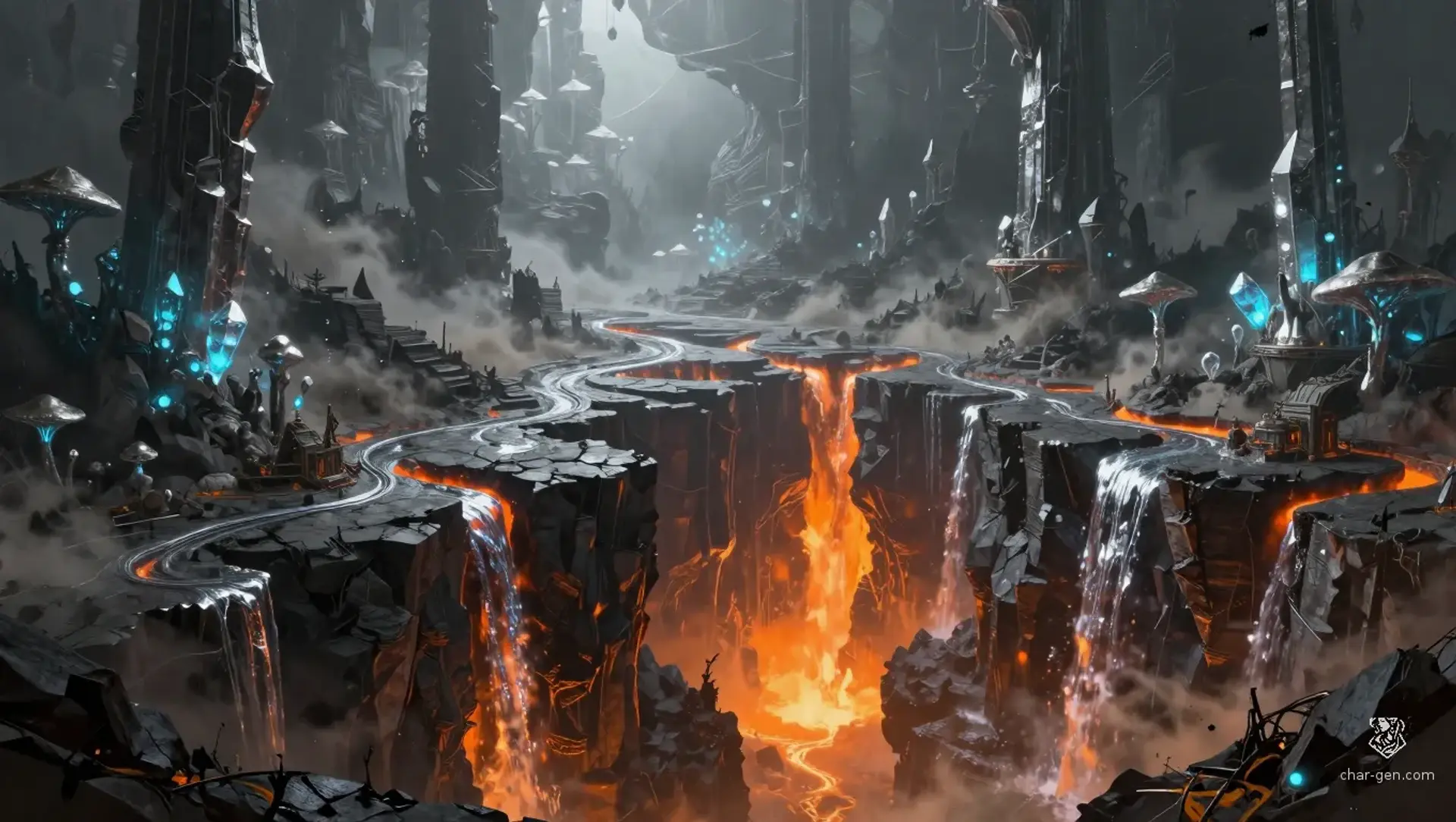 The Shattered Vein - AI-generated fantasy Region