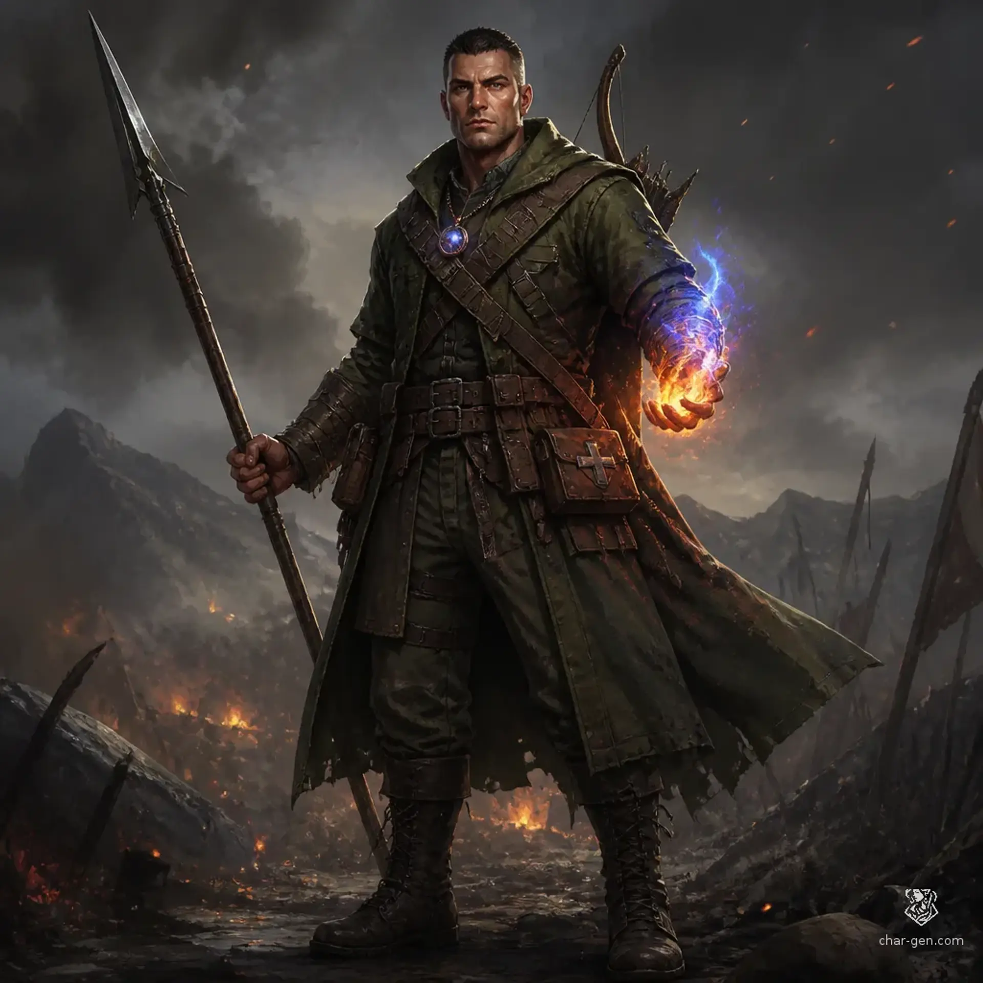 Caelan Voss - AI-generated fantasy Character