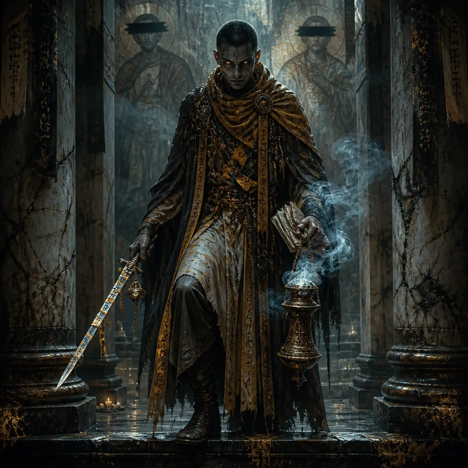 Temple Dissident Acolyte - AI-generated fantasy Monster