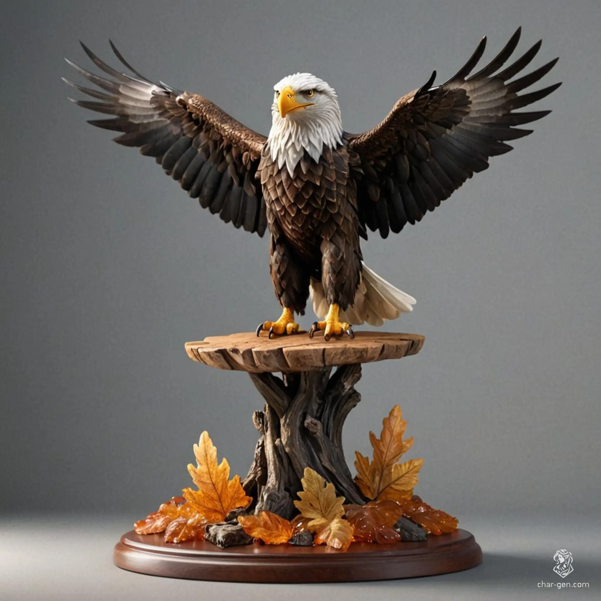 The Amber Eagle, a masterfully carved figurine, glows with a warm, golden hue, capturing the essence of a soaring eagle. Legends say that when held aloft under the moonlight, it grants the bearer visions of distant skies and uncharted paths, igniting the spirit of adventure.