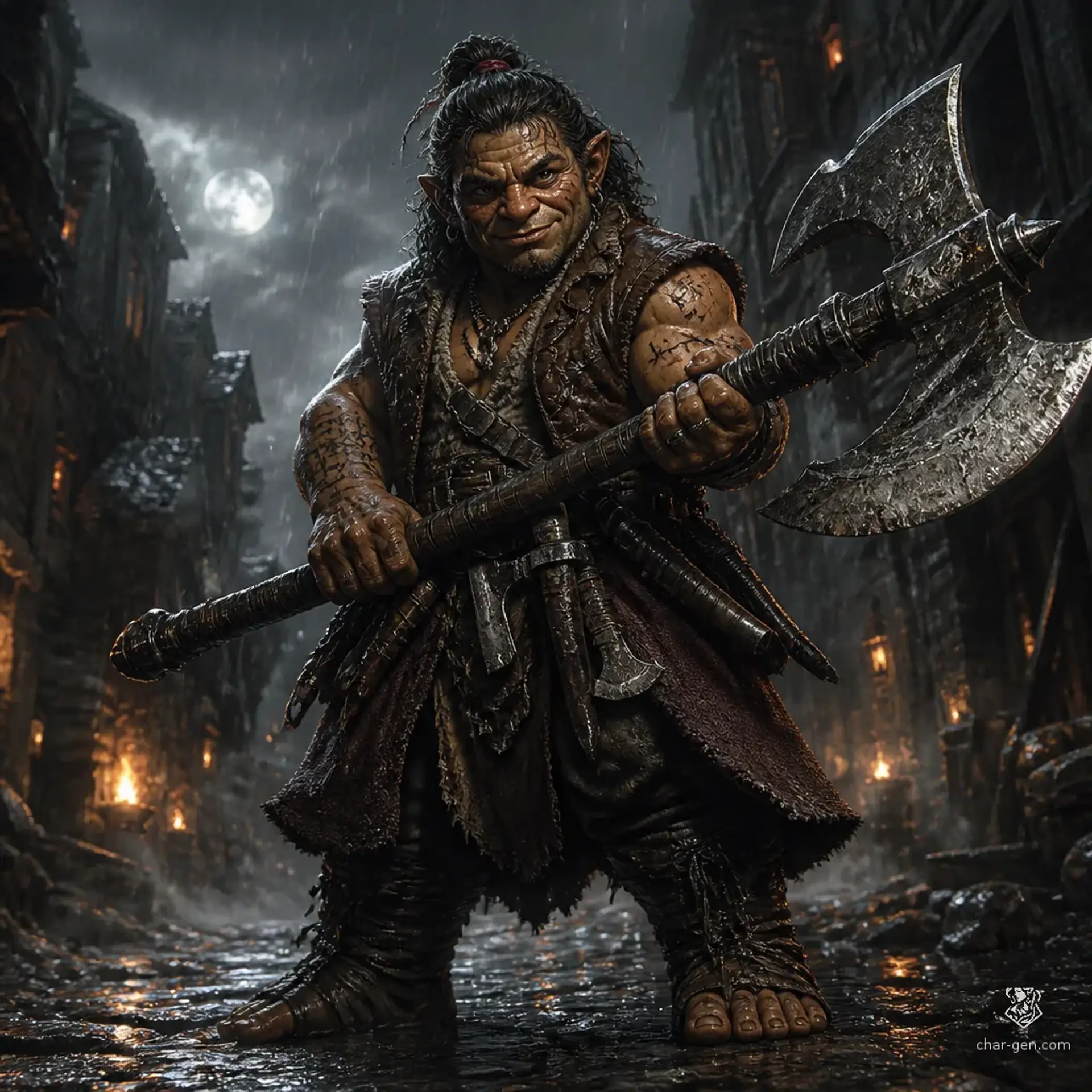 Bramble Quickaxe - AI-generated fantasy Character