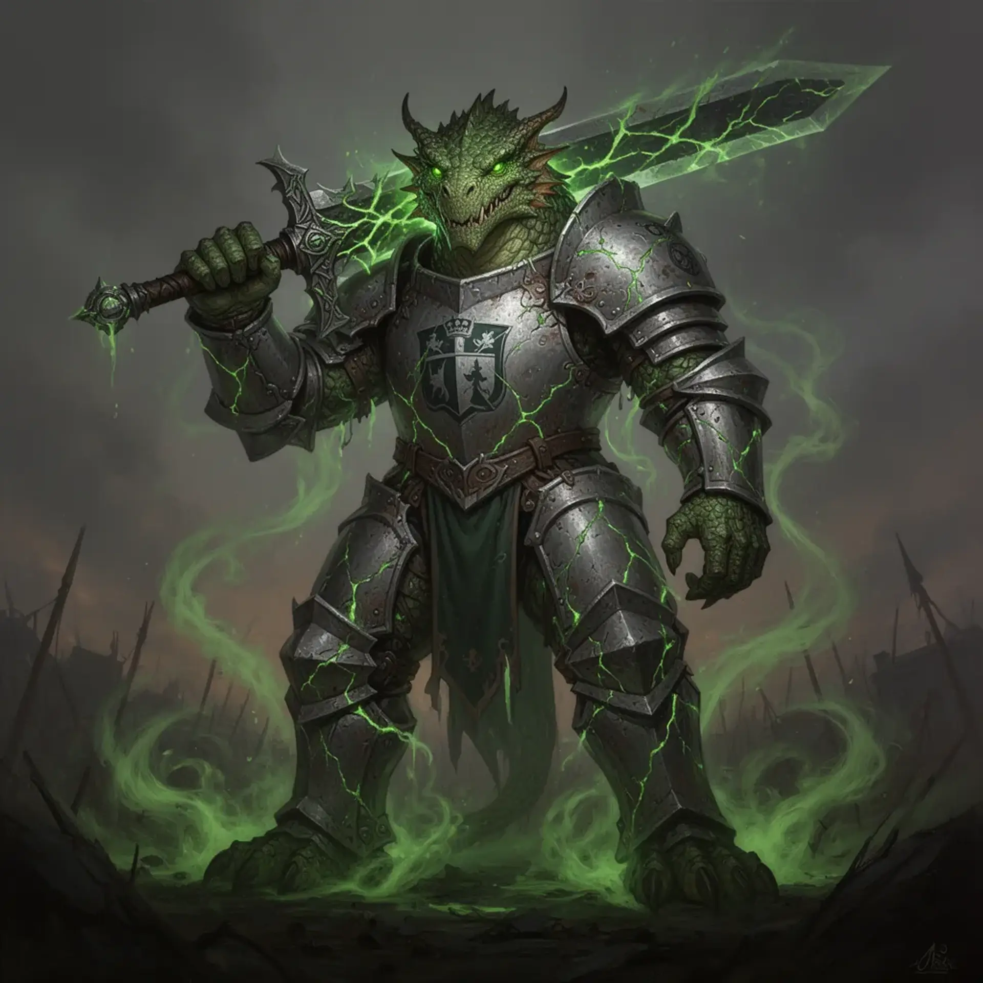 Aster, Corrupted Knight of Arcarron - AI-generated fantasy Monster