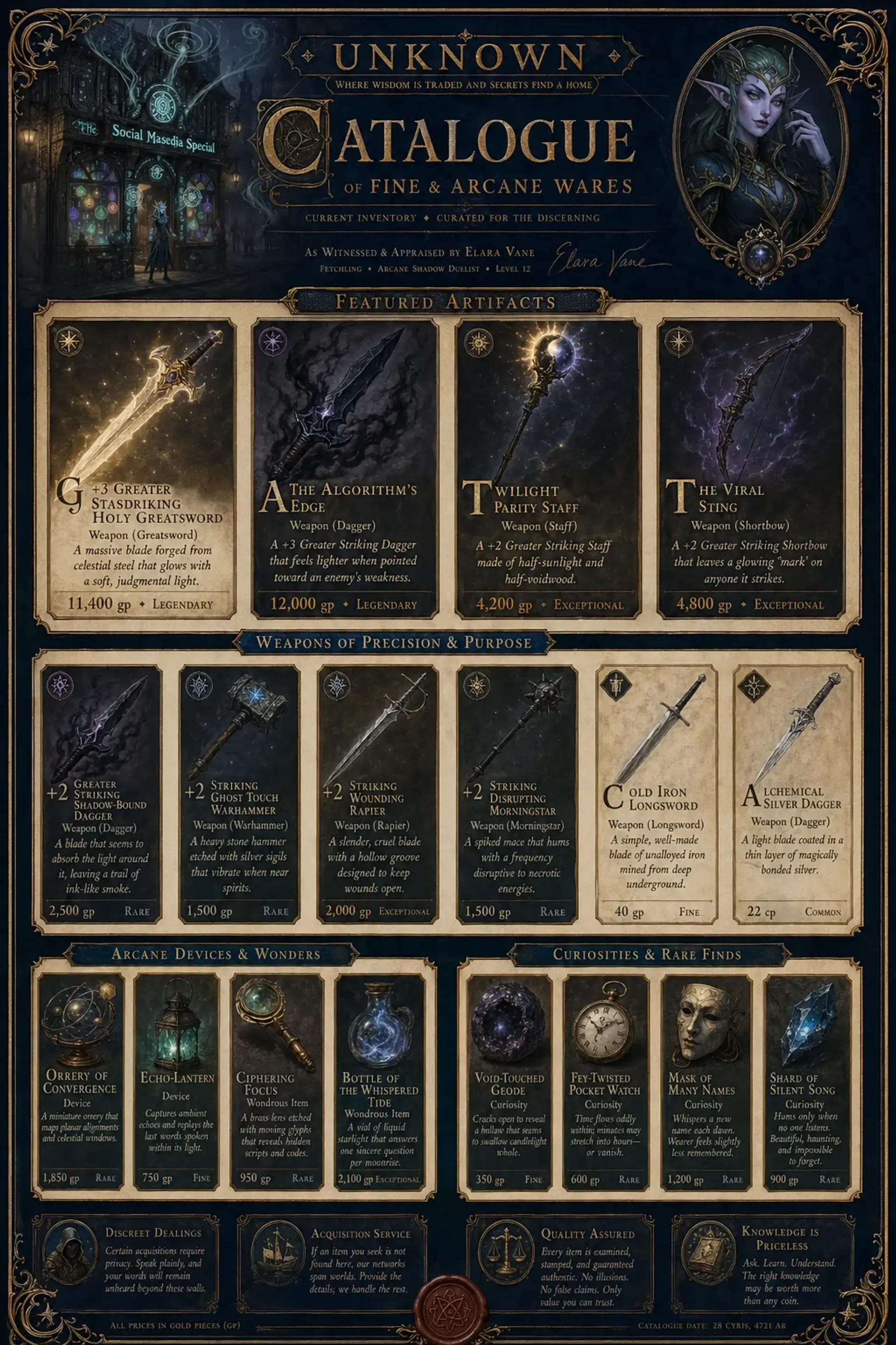 Shop Sheet