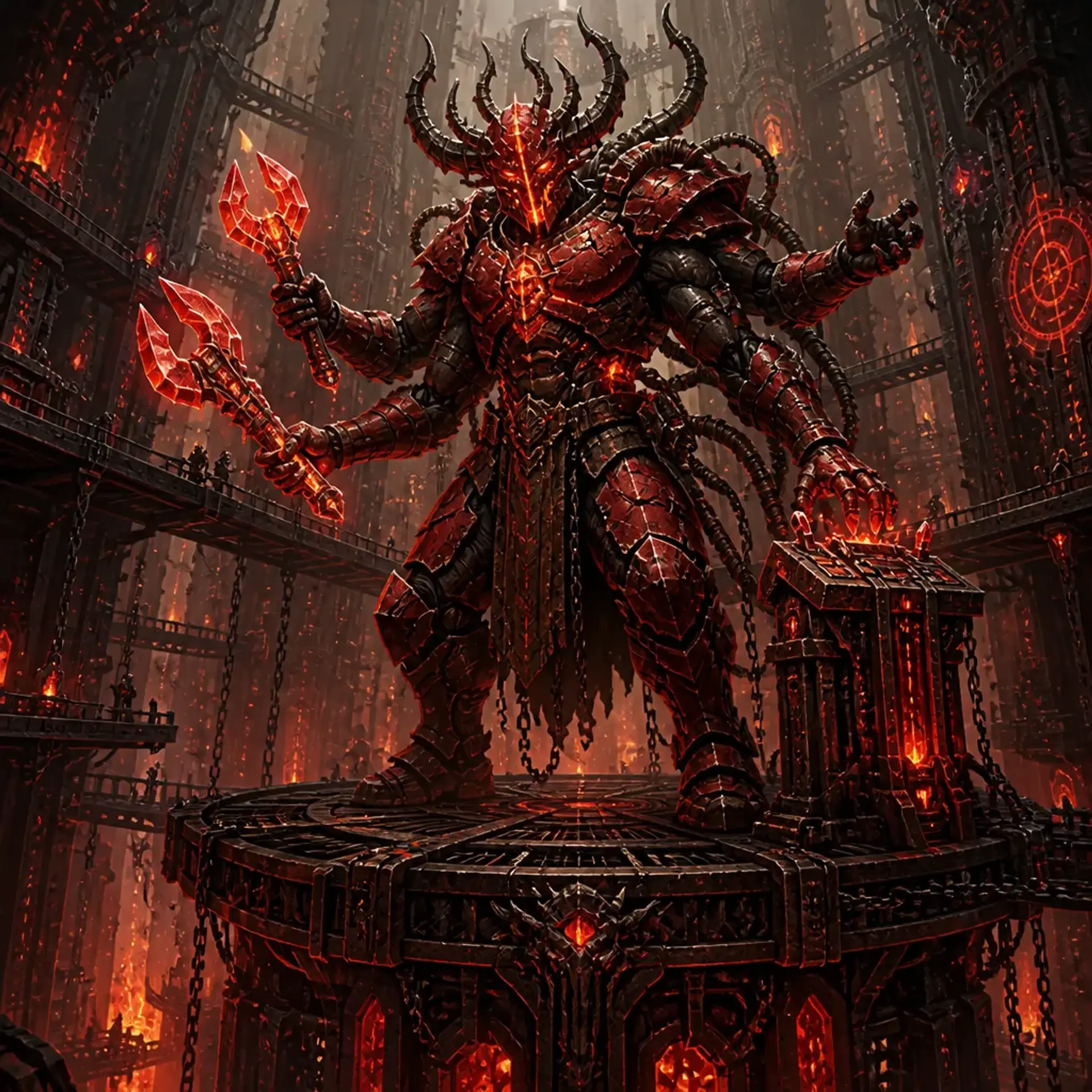 Vhalzareth the Red Engineer - AI-generated fantasy Monster