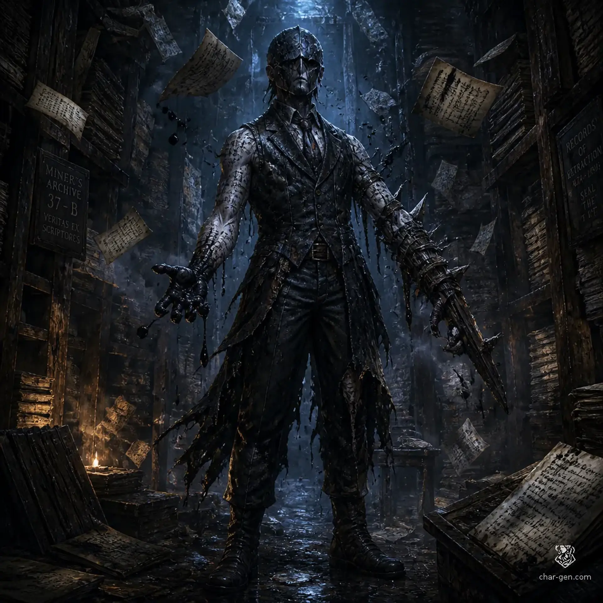 Possessed Mine Clerk - AI-generated fantasy Monster