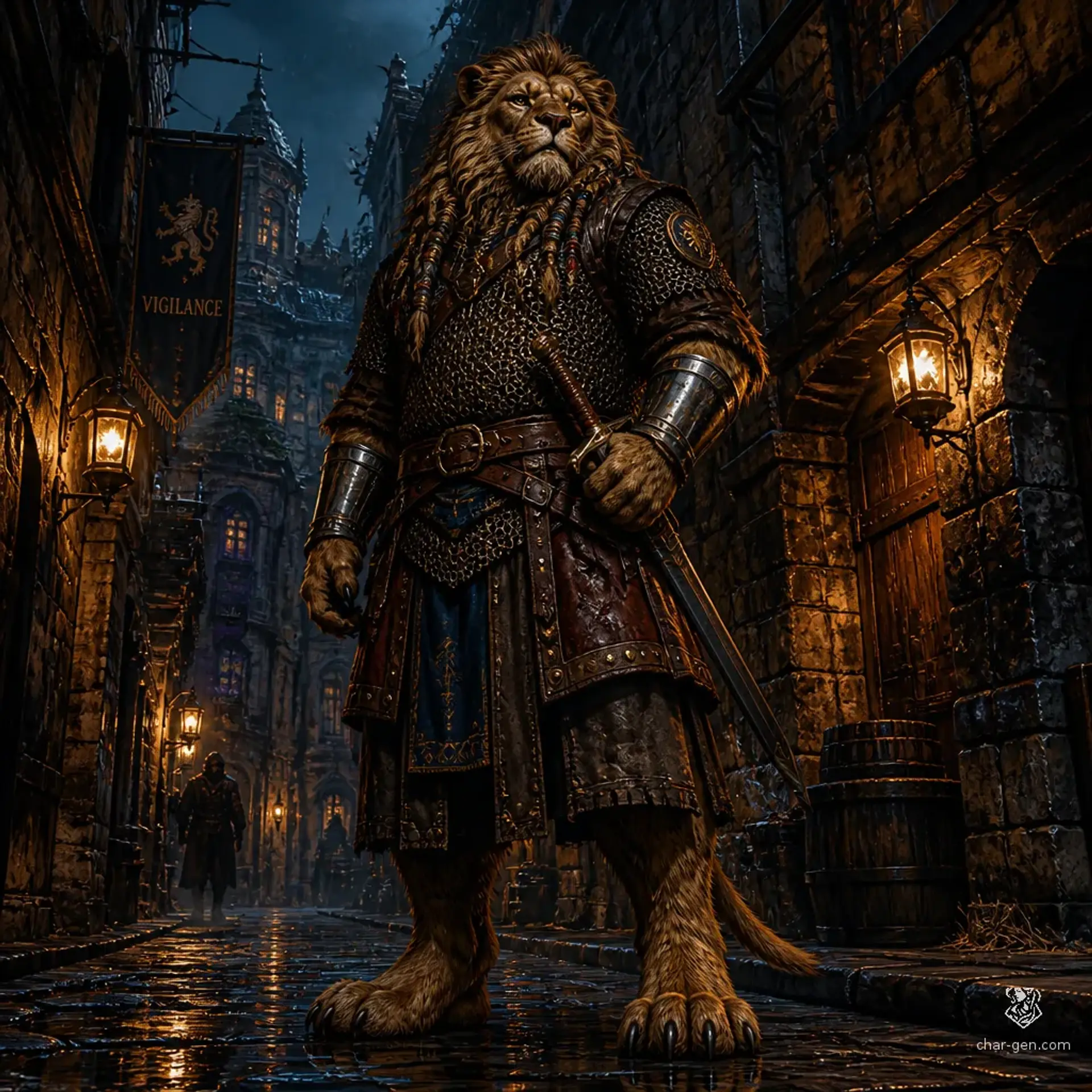 Lion-Sword Brute - AI-generated fantasy Monster