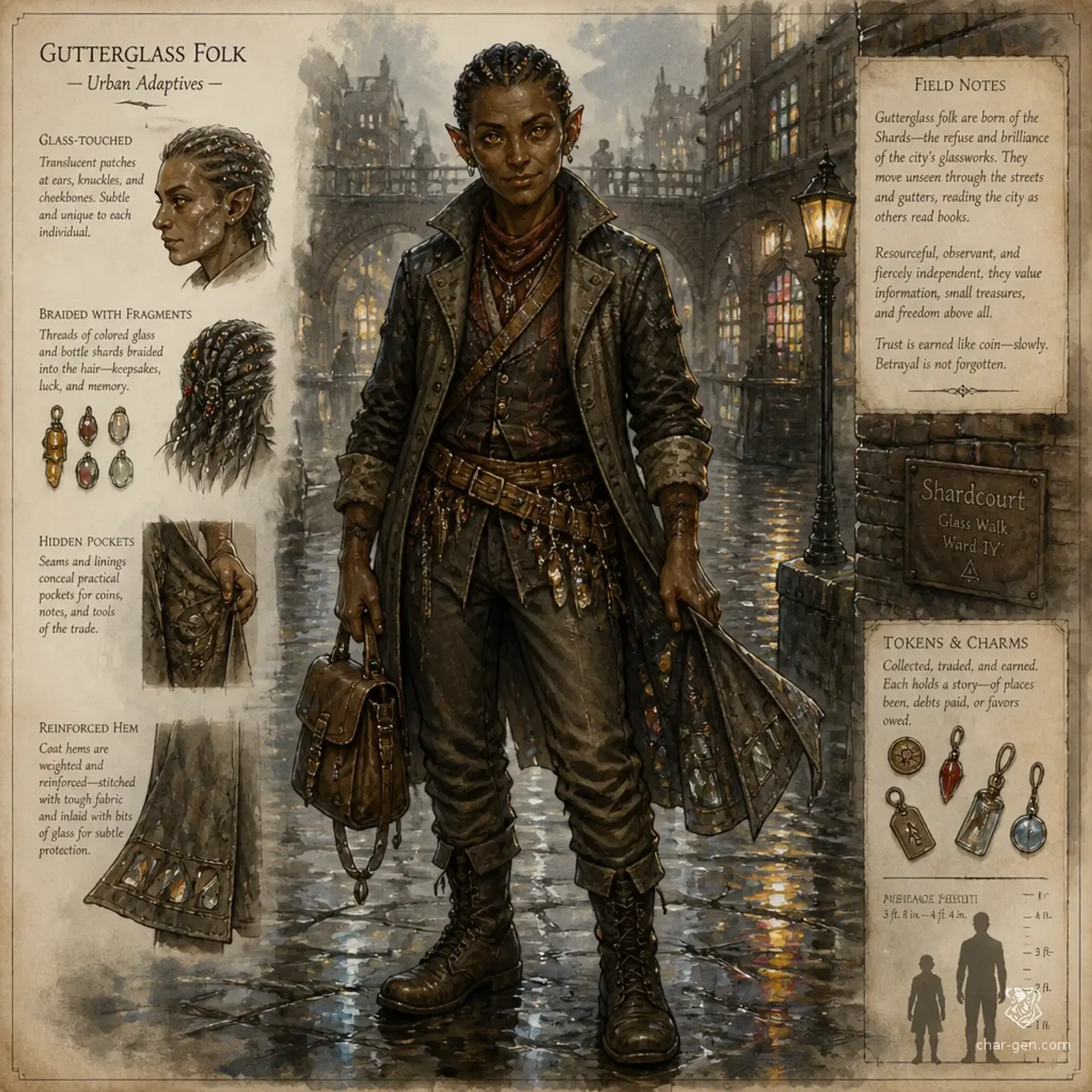 Gutterglass Folk - AI-generated fantasy Species