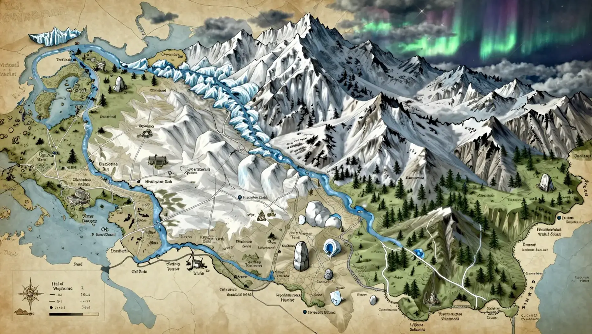 Crownspine Mountains - AI-generated fantasy Region