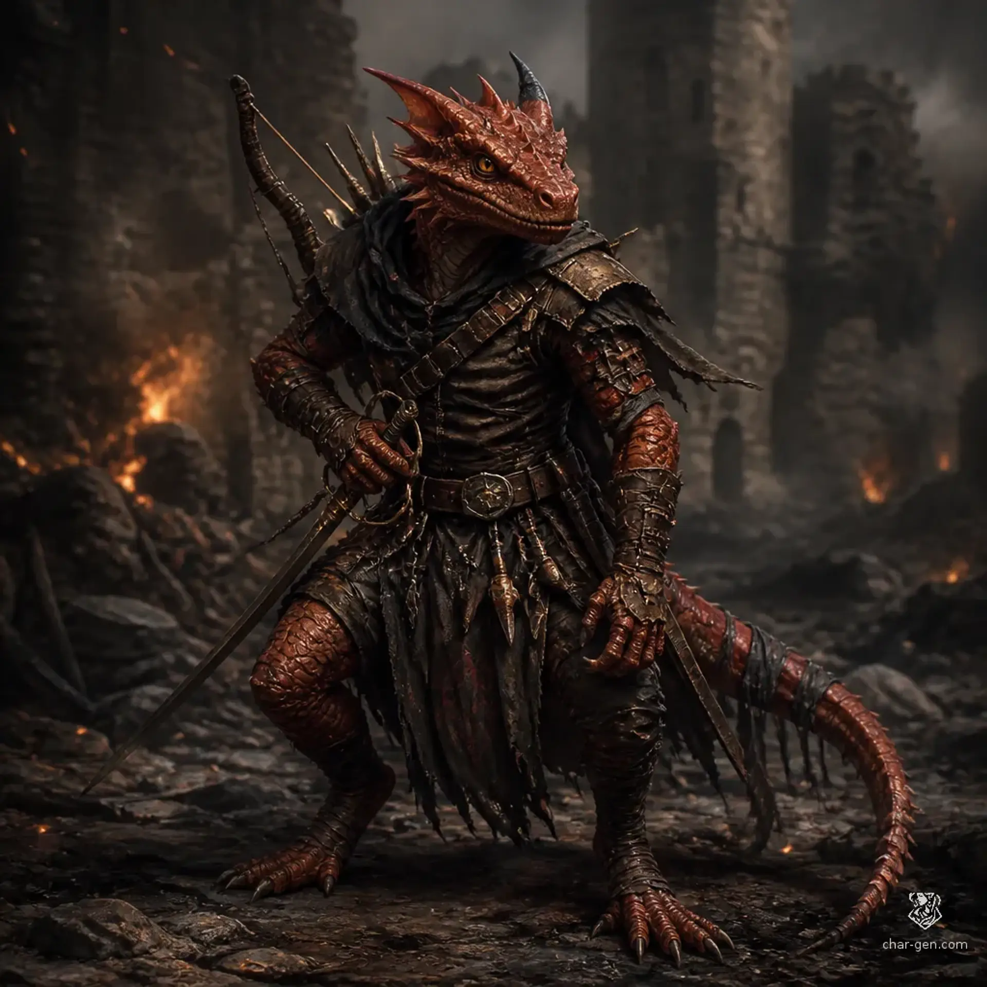 Skritt Emberscale - AI-generated fantasy Character