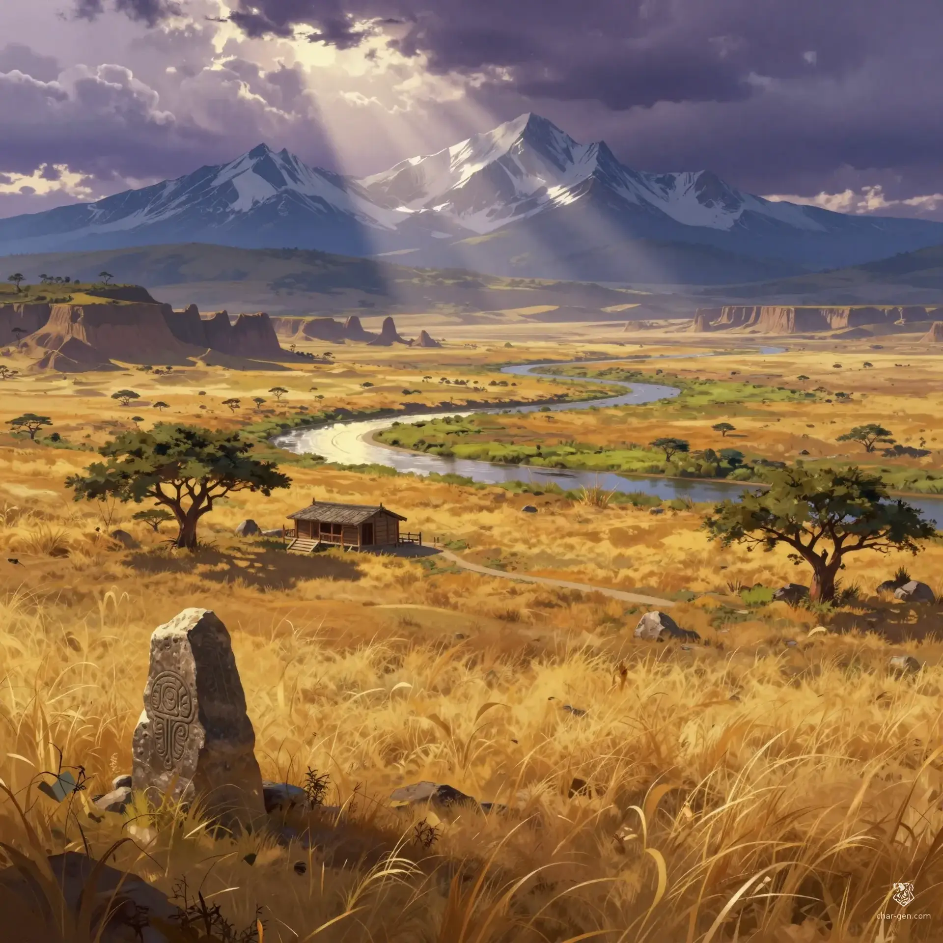 The Gilded Veldt - AI-generated fantasy Region