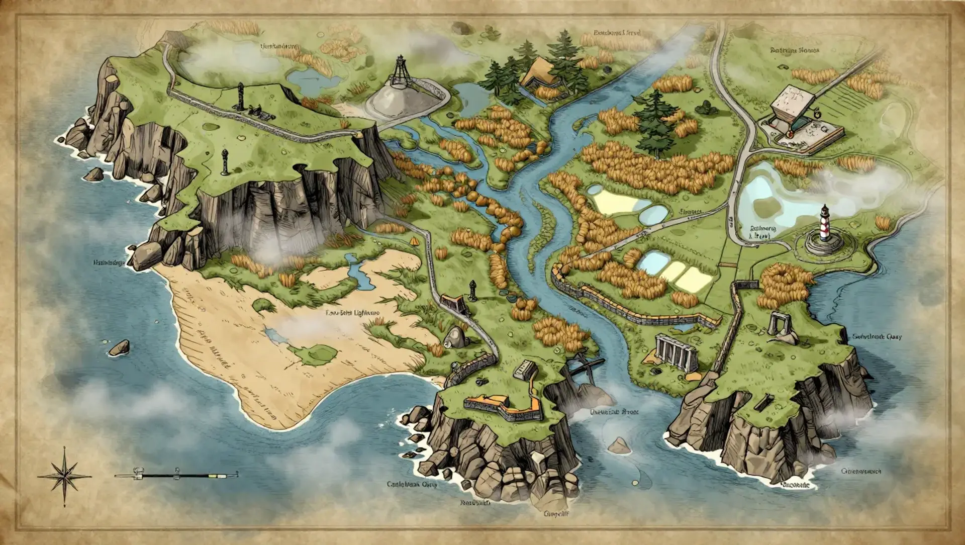 Saltmere - AI-generated fantasy Region