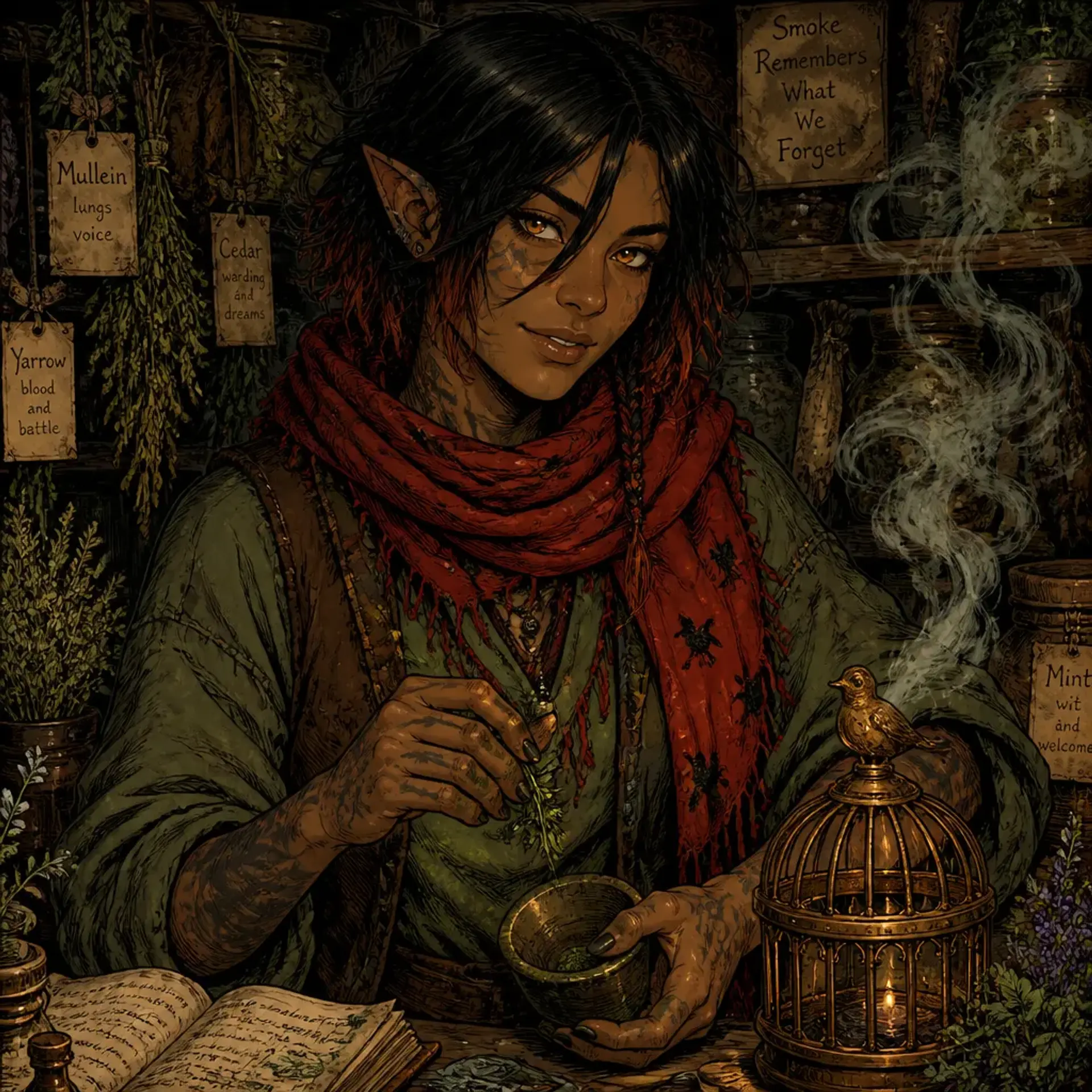 Raven - AI-generated fantasy NPC
