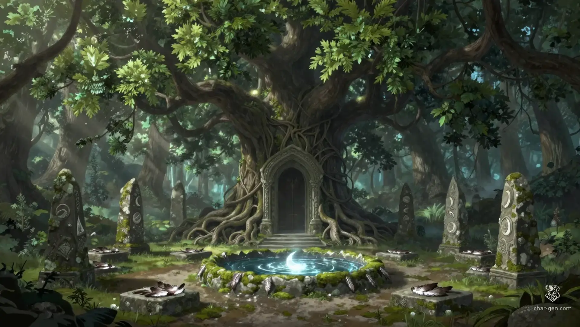 The Verdant Watch - AI-generated fantasy Building