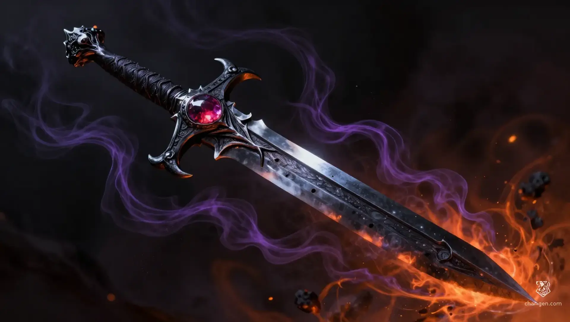 Soul-Scourge of the Hellfire Wyrm - AI-generated fantasy Magic Item
