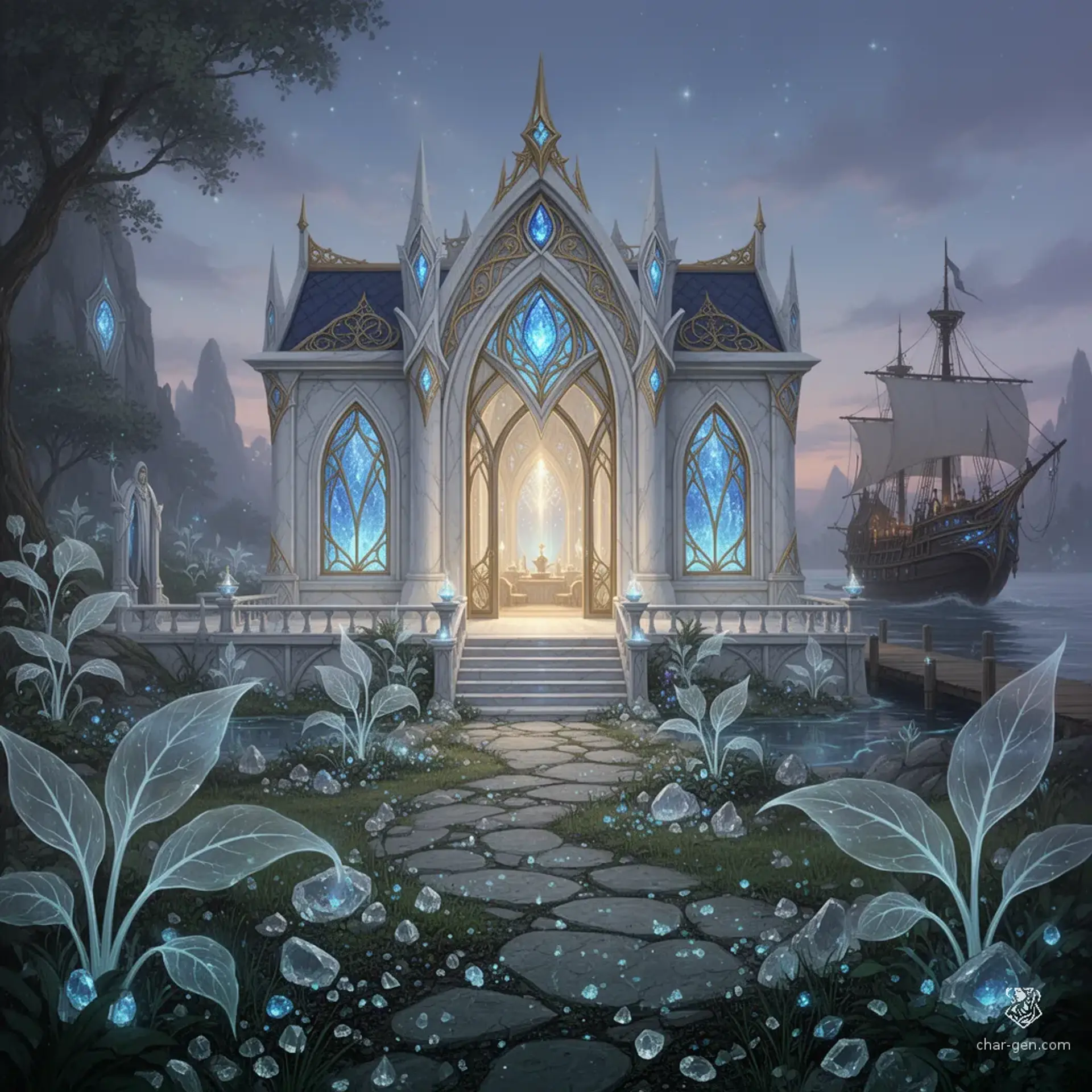 The Selrun Sapphire Steeper - AI-generated fantasy Tavern
