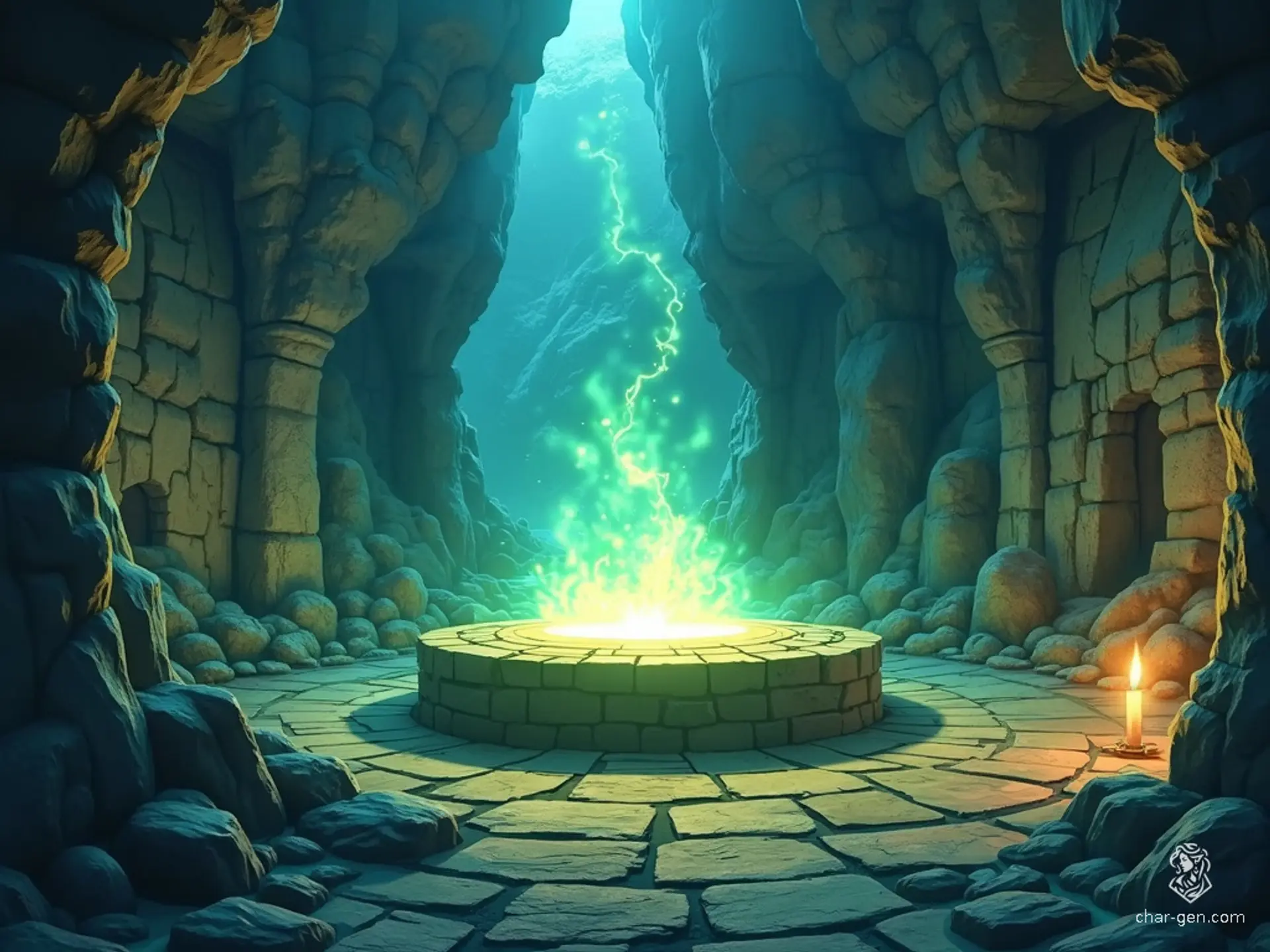 Located deep within Wave Echo Cave, the Forge of Spells emanates an ethereal glow, illuminating the chamber with a haunting, otherworldly light. The remnants of ancient magic linger, casting an eerie beauty over the intricate, subterranean landscape.