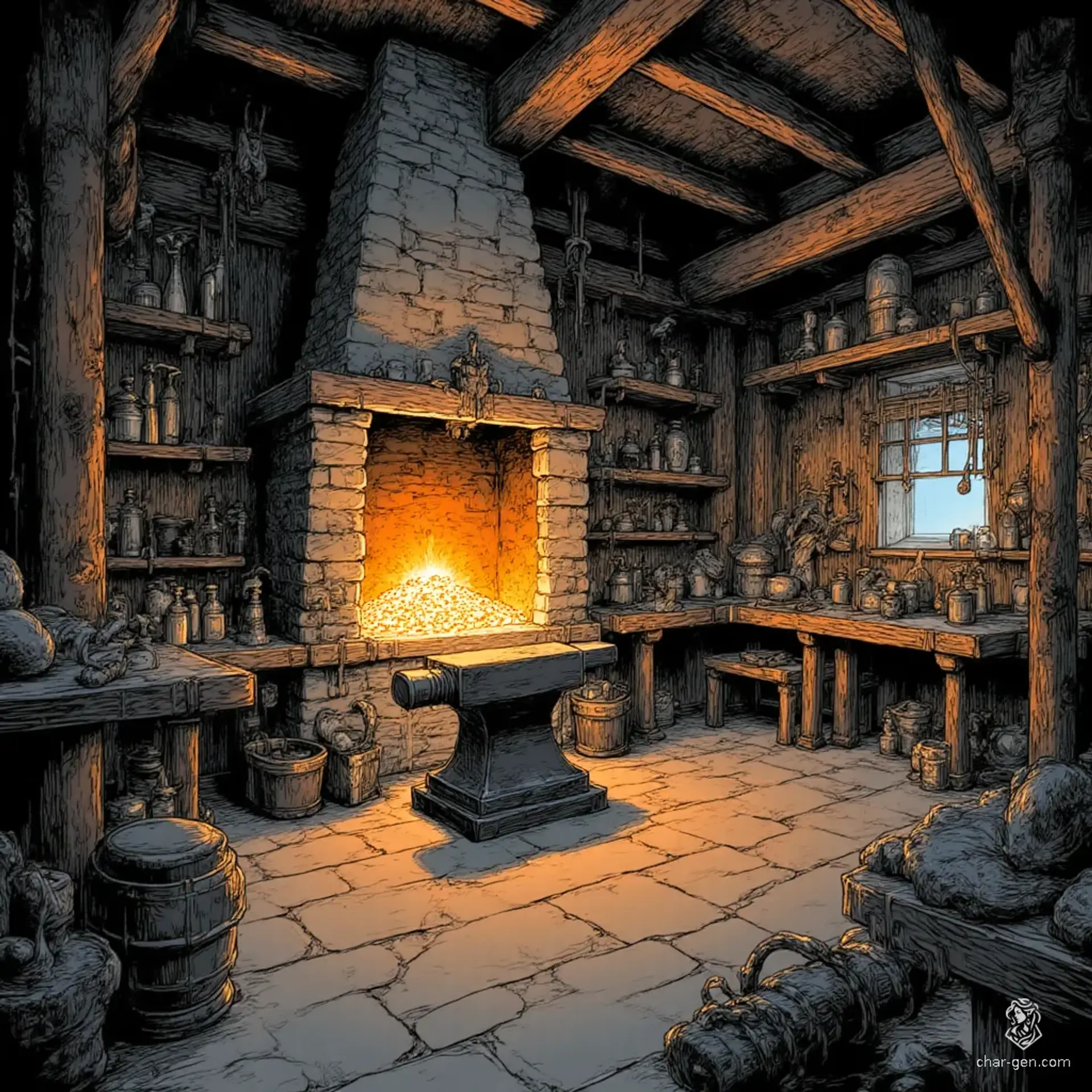 Iron & Shadow Forge - AI-generated fantasy Shop
