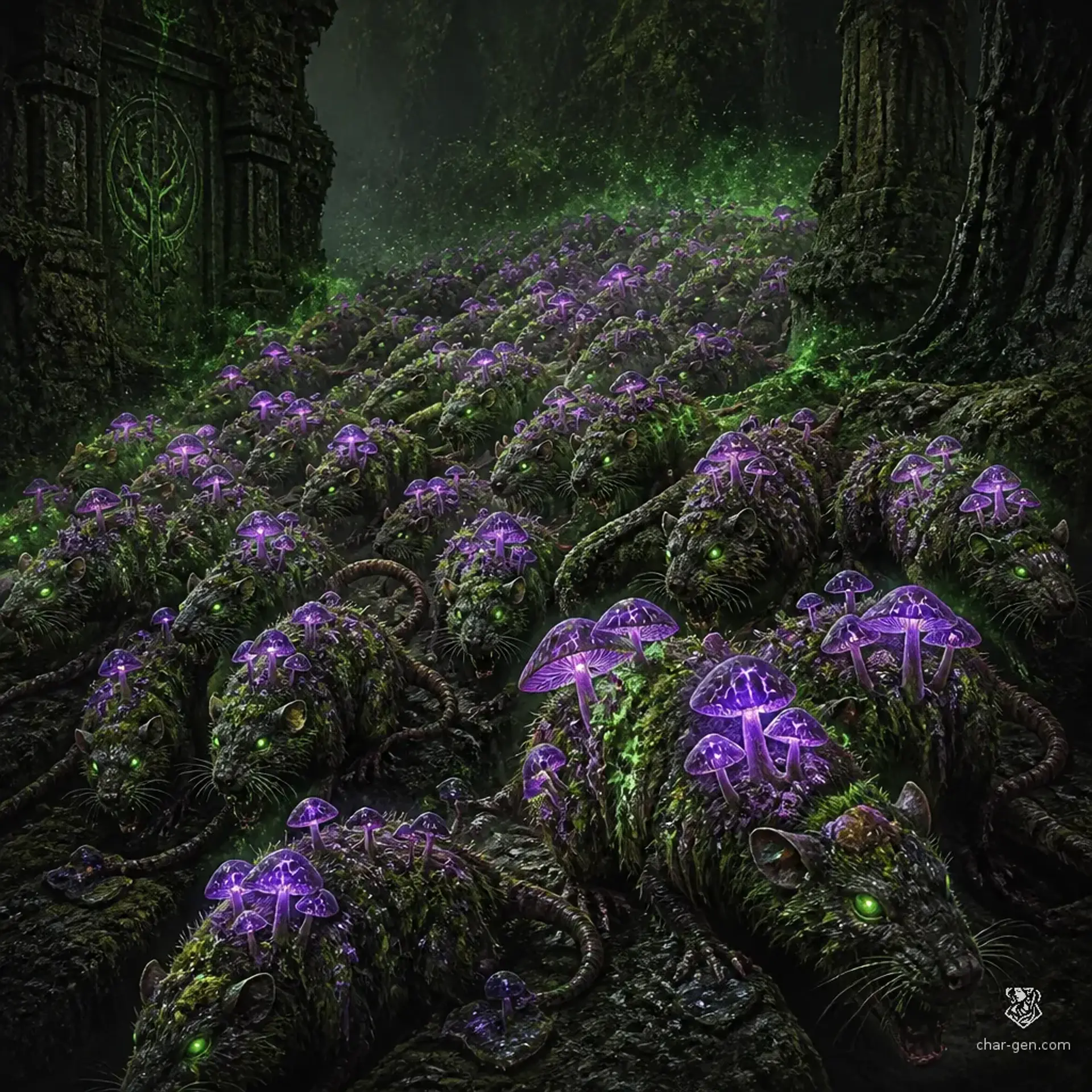 Spore-Rat Swarm - AI-generated fantasy Monster
