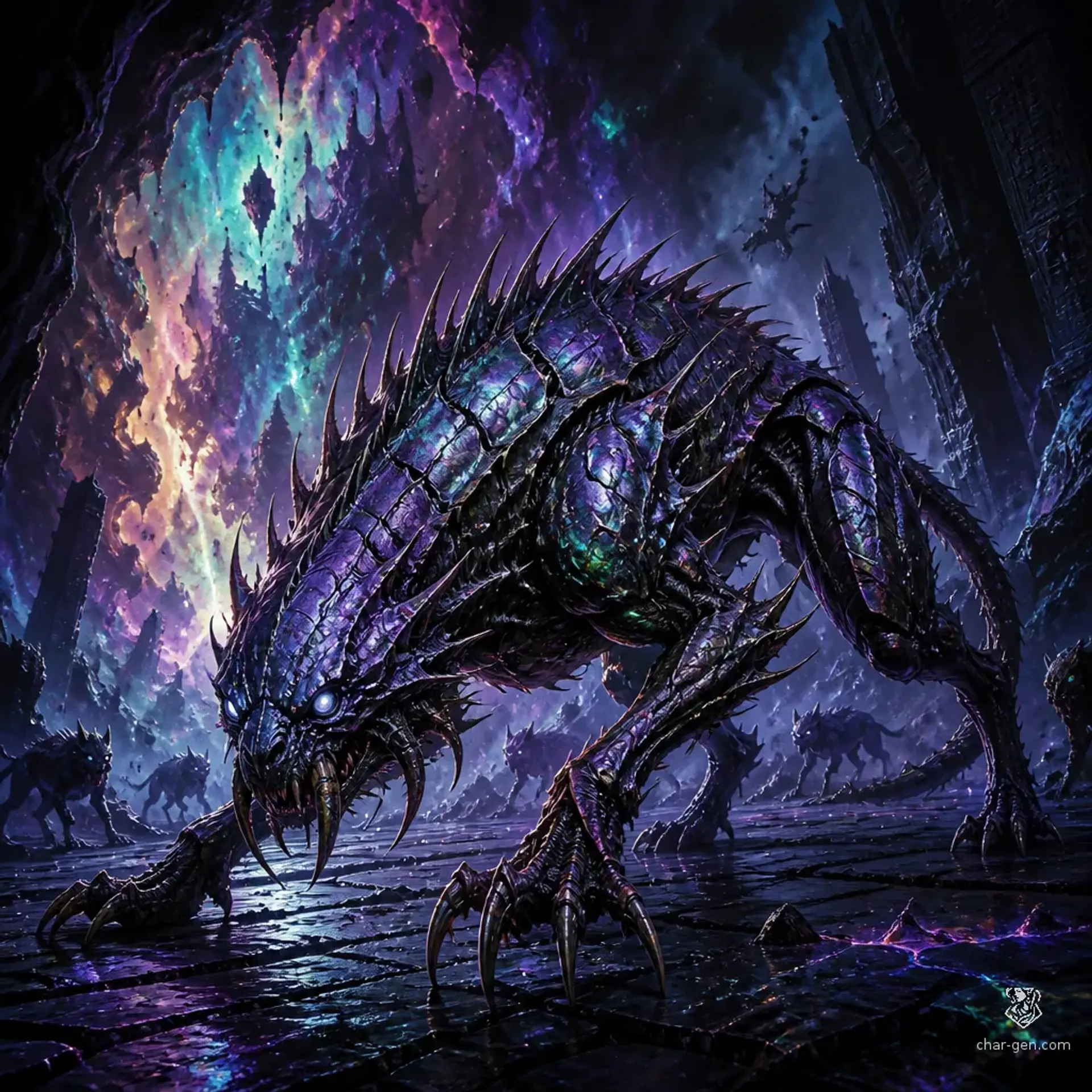 Carapace Wolf - AI-generated fantasy Monster