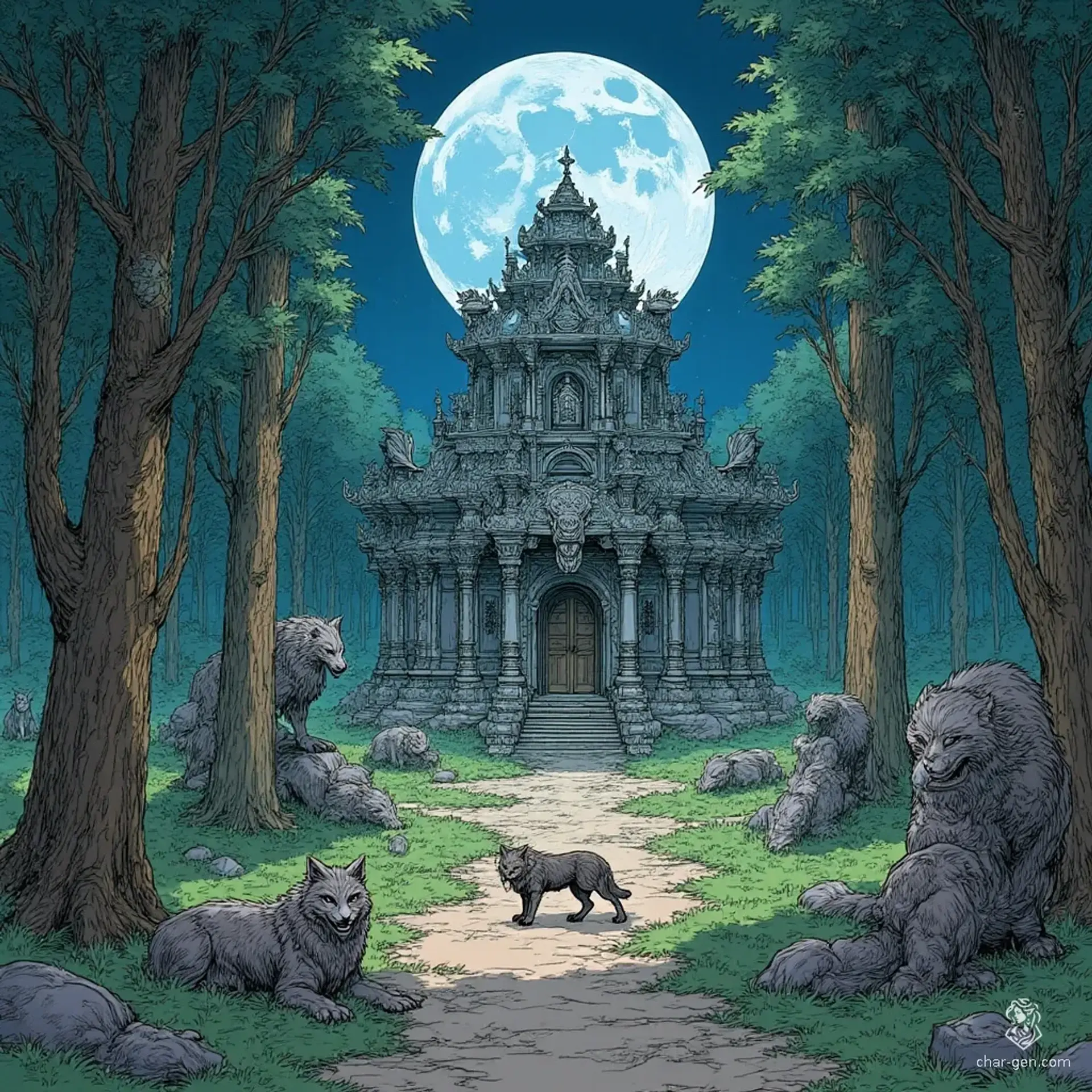 Sanctuary of the Eclipse - AI-generated fantasy Settlement