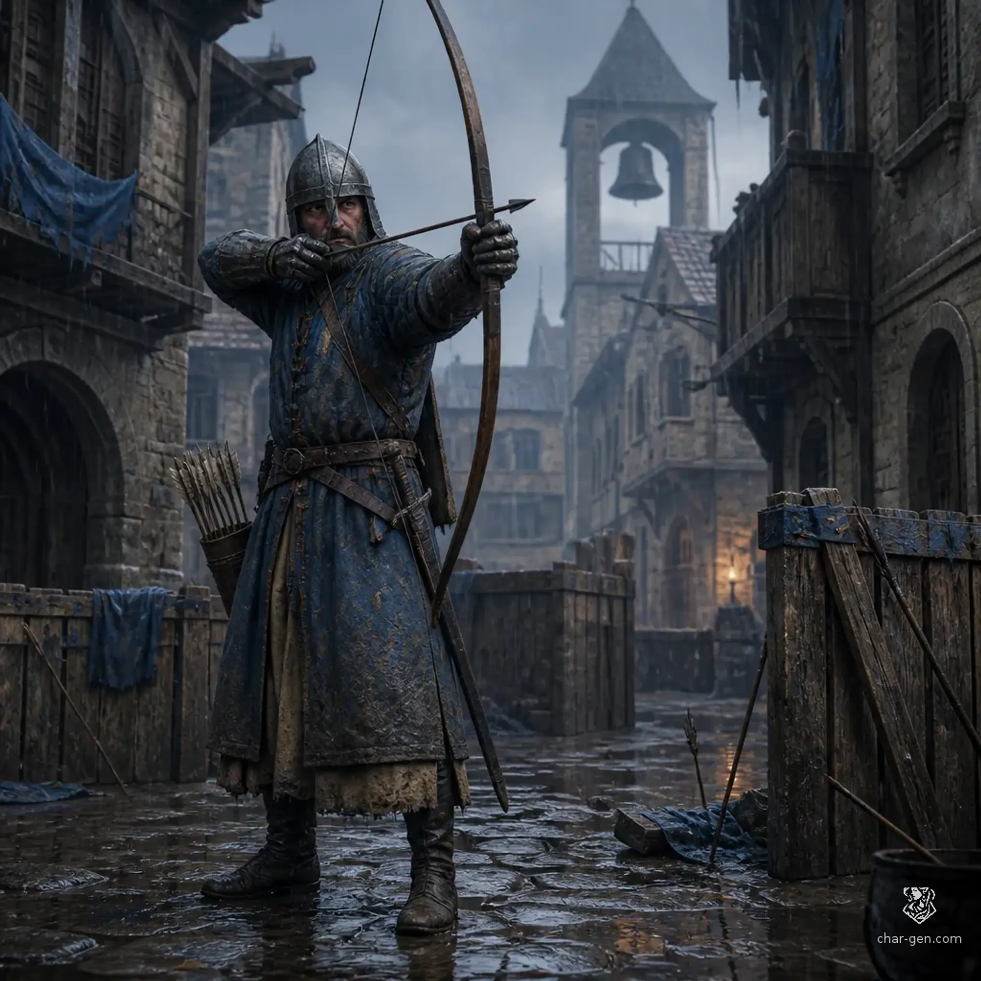 Blue-Gambeson Longbowman