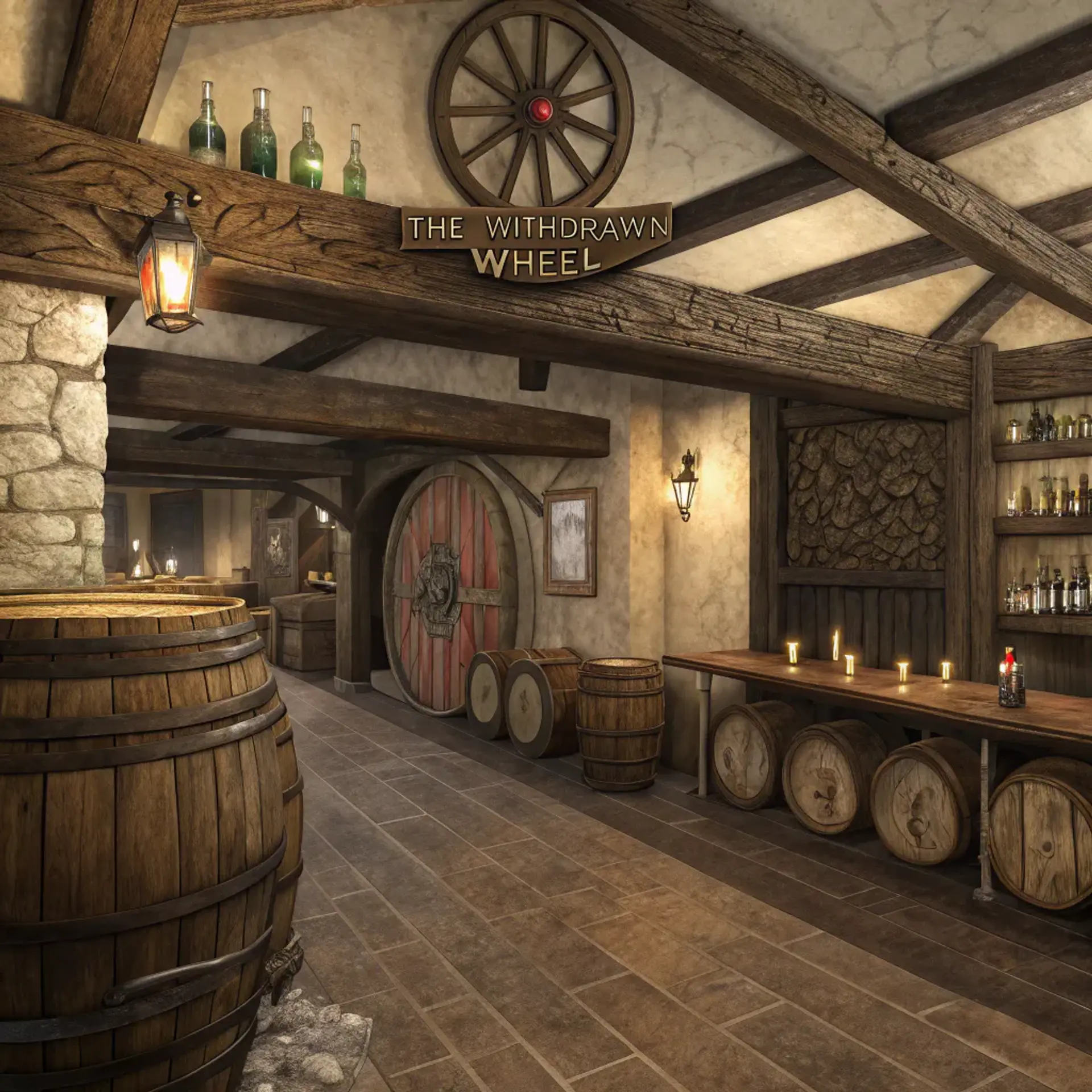 The Withdrawn Wheel - AI-generated fantasy Tavern