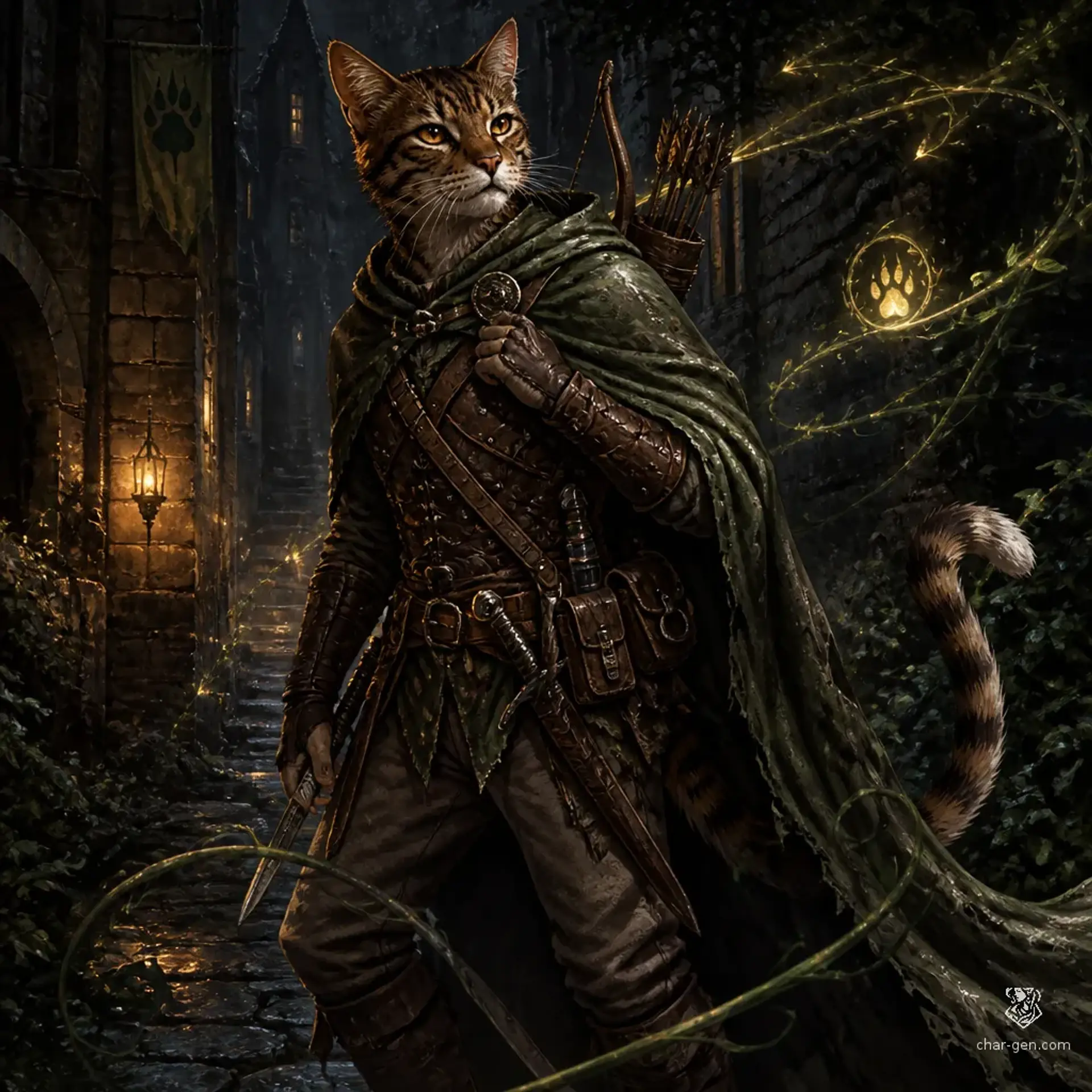 Whiskers the Half Heard - AI-generated fantasy Character