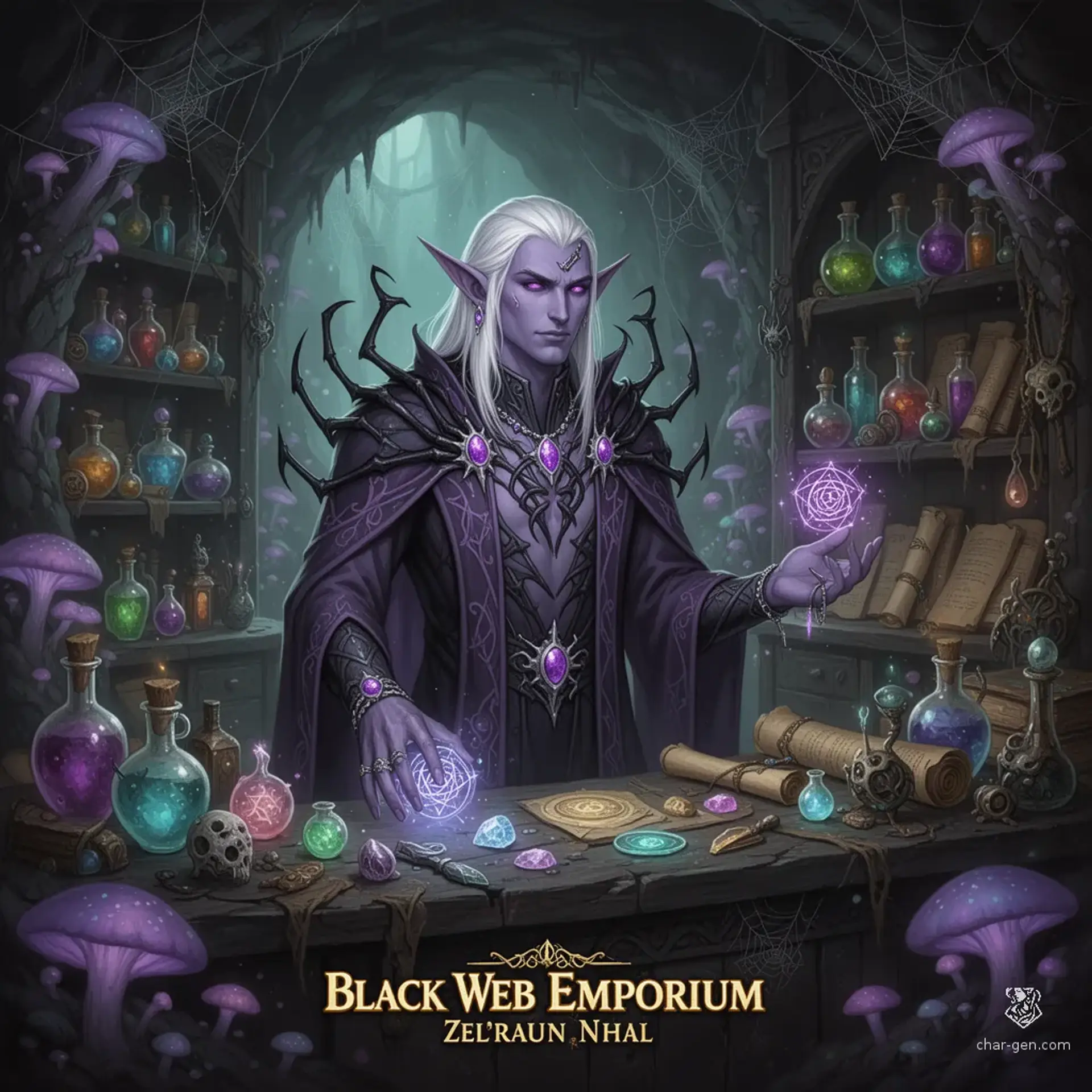 The Black Web Emporium - AI-generated fantasy Shop