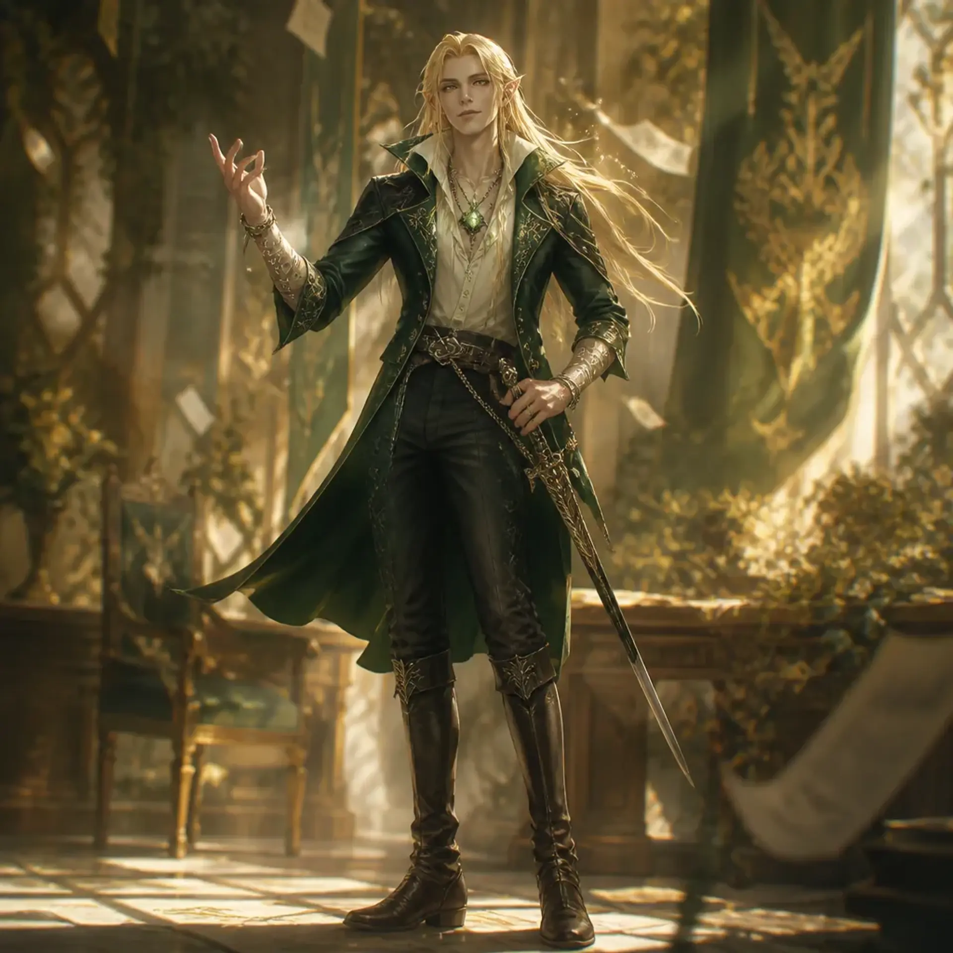 Nithaan, Wordsmith of High Summer - AI-generated fantasy Character