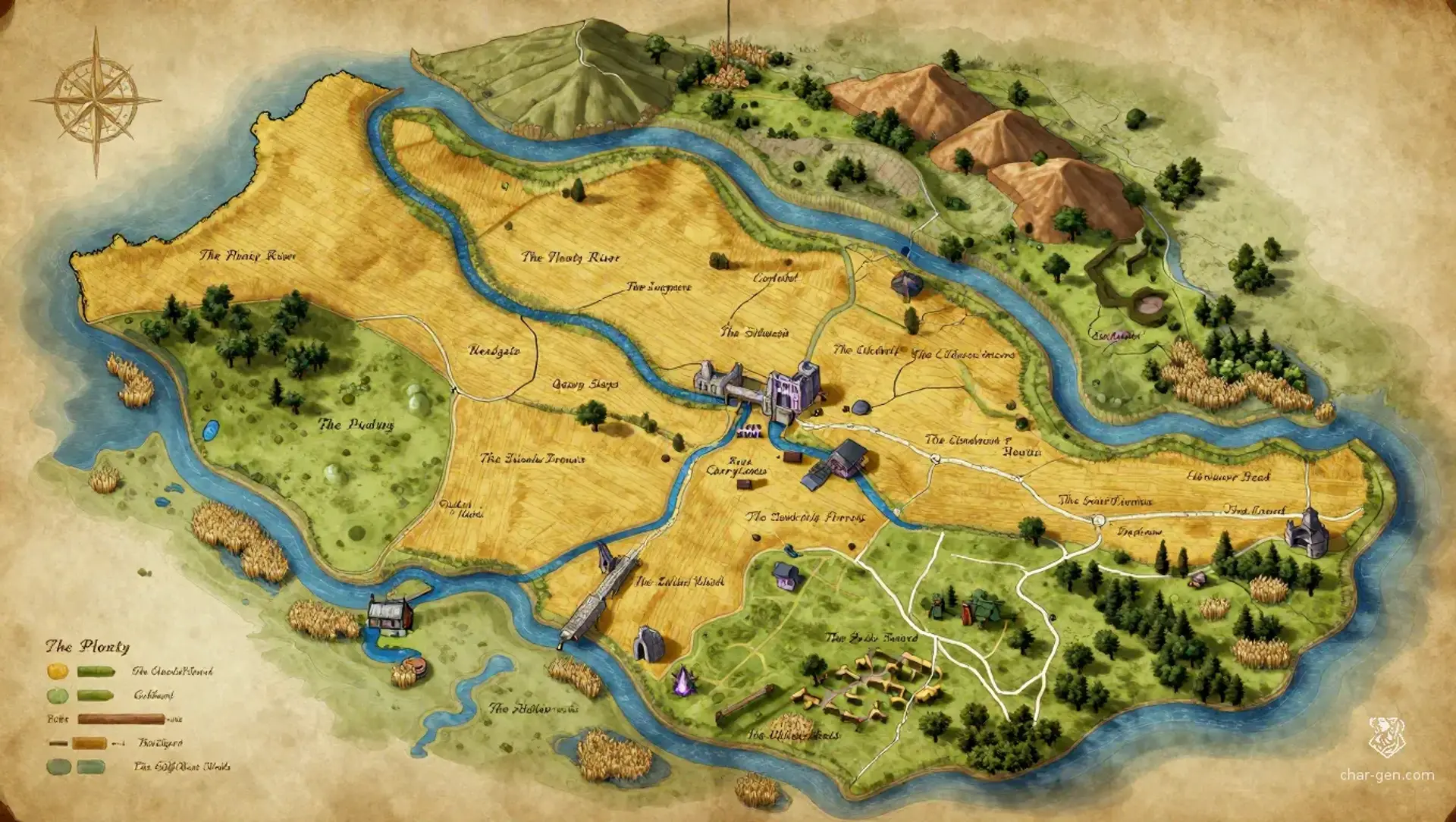 The Plenty - AI-generated fantasy Region