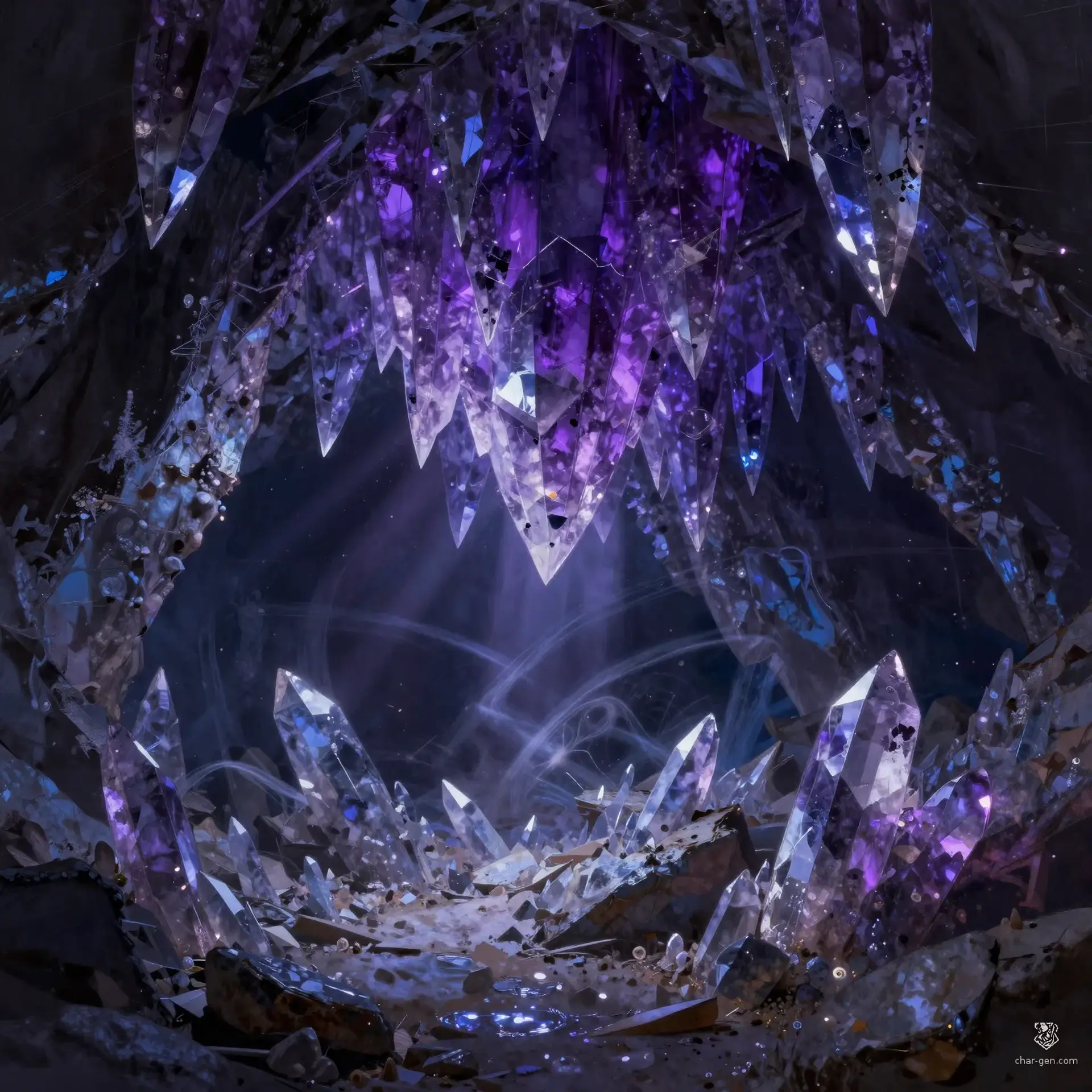 Resonating Crystalline Spike - AI-generated fantasy Hazard