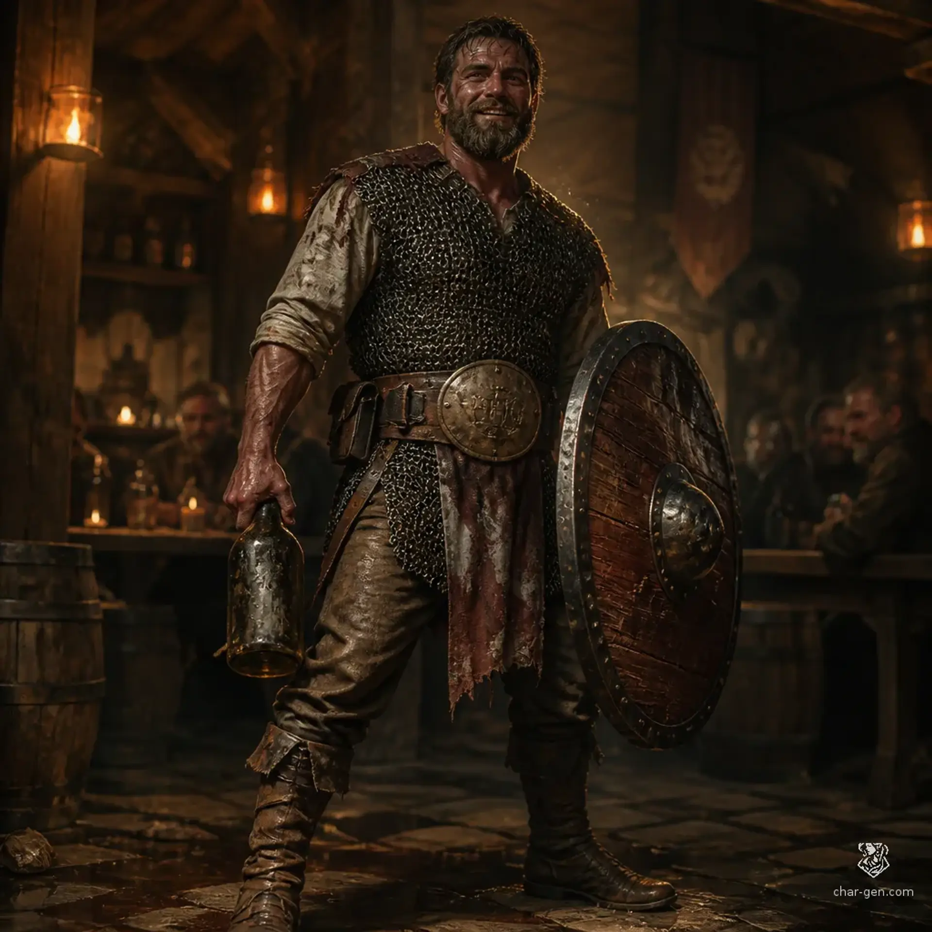 Aldric Tunberg "Sudova hlava" - AI-generated fantasy Character