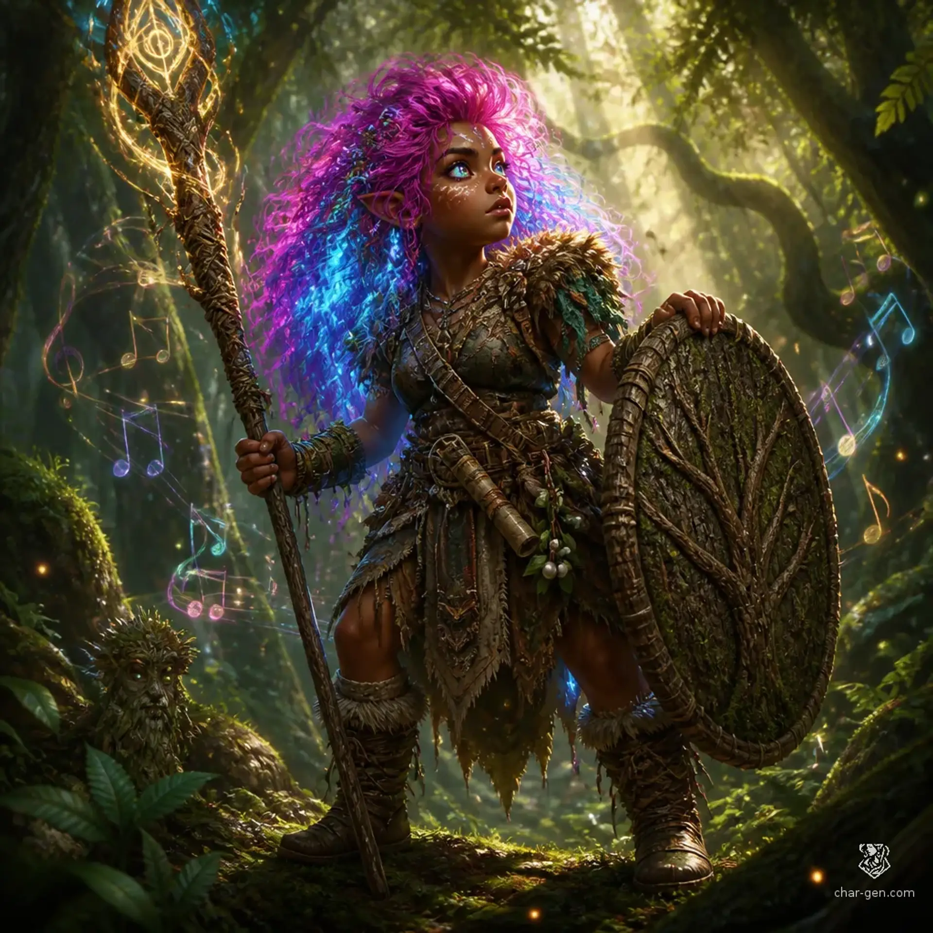 Lyra Echo Tallbrush - AI-generated fantasy Character