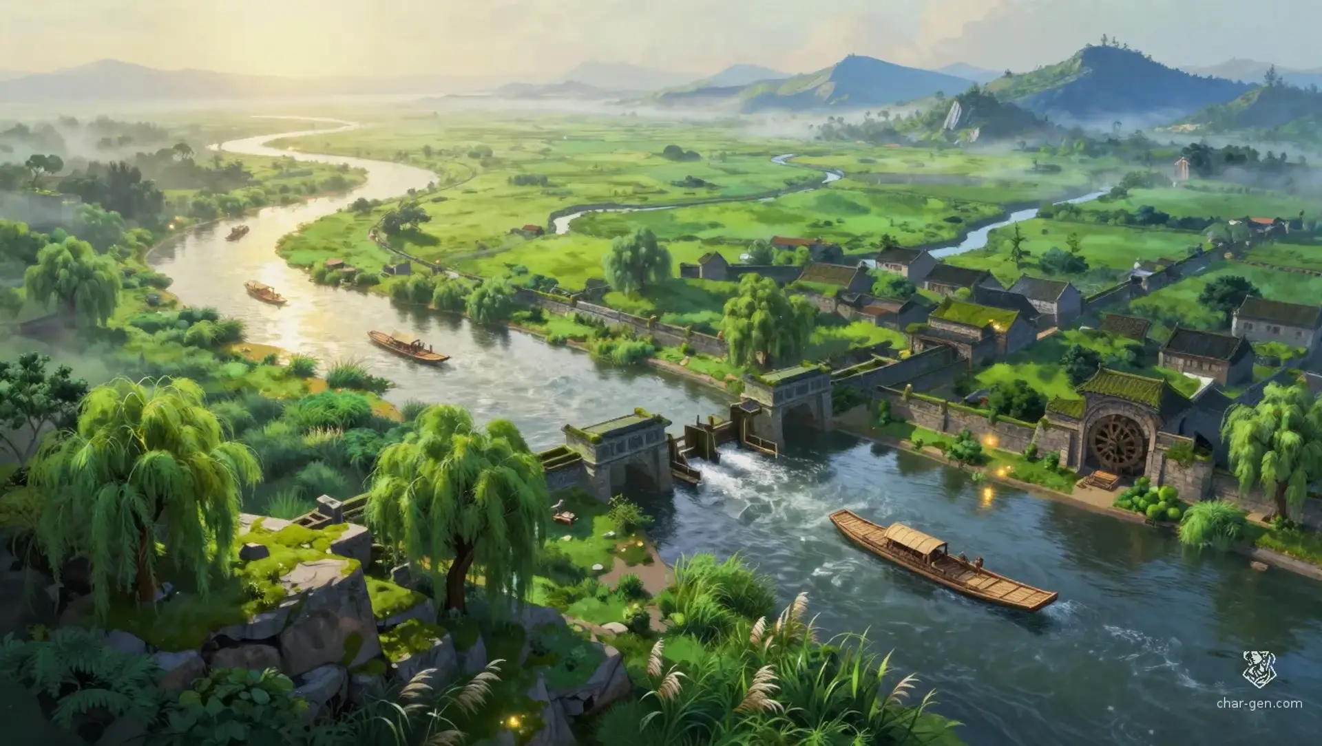 The Veridian Delta - AI-generated fantasy Region
