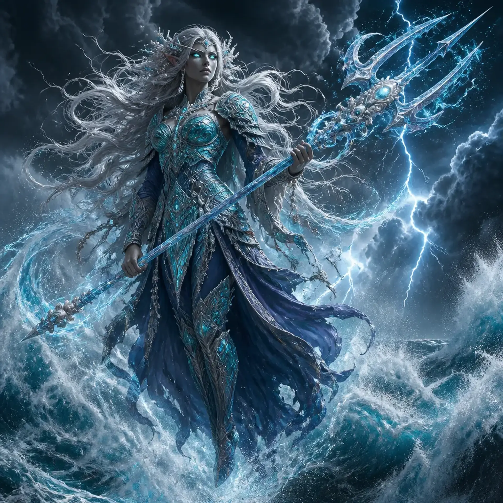 Elowen Tide-Caller - AI-generated fantasy Character