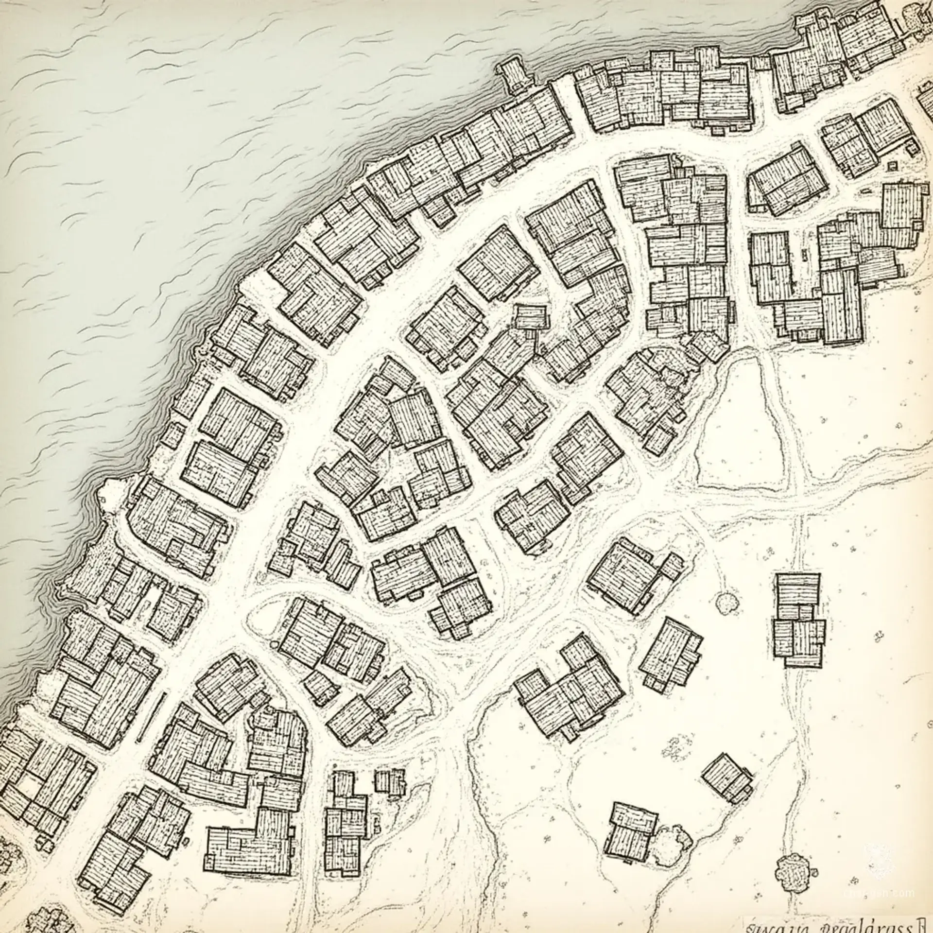 Aureplains - AI-generated fantasy Settlement