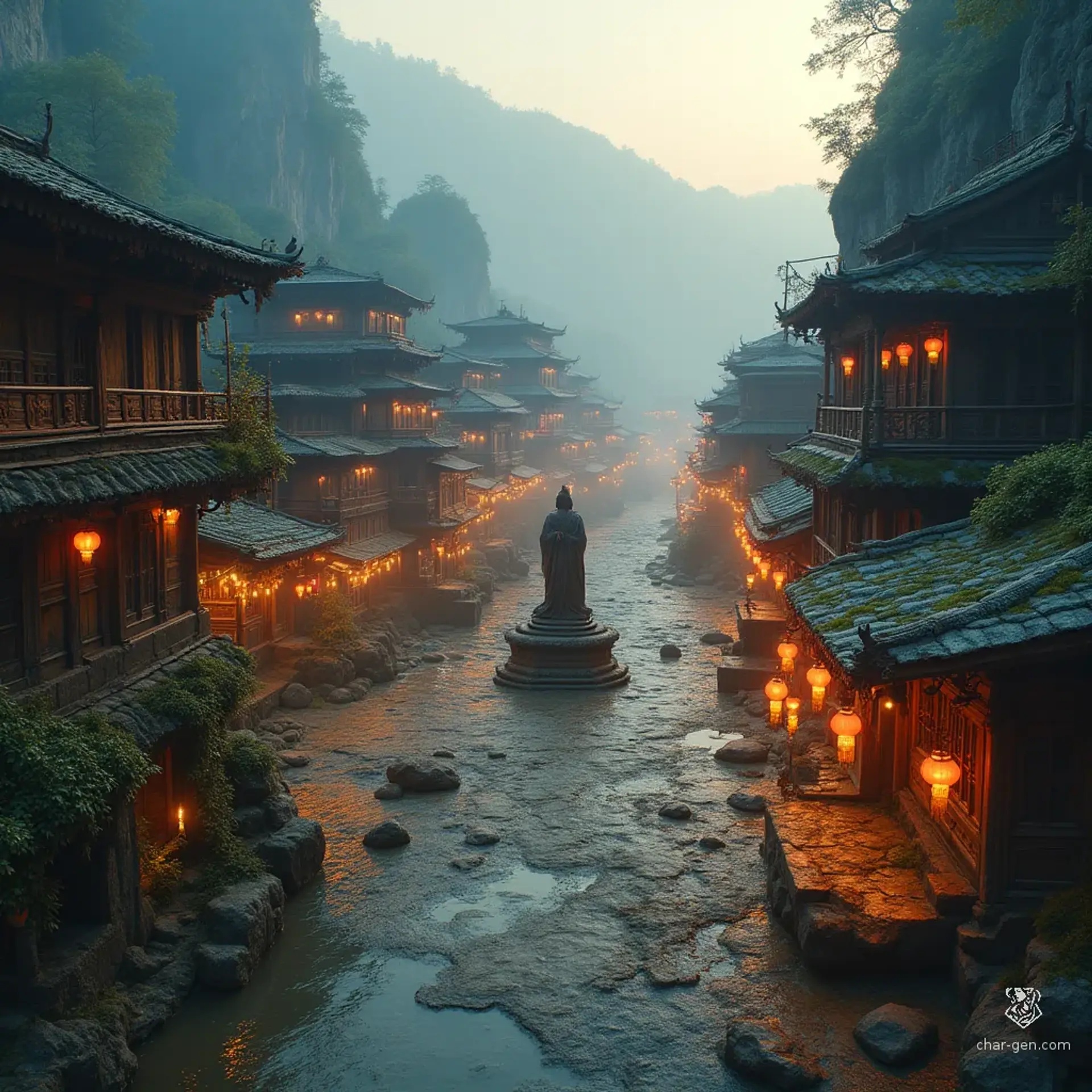 Pachuli's Rest - AI-generated fantasy Settlement