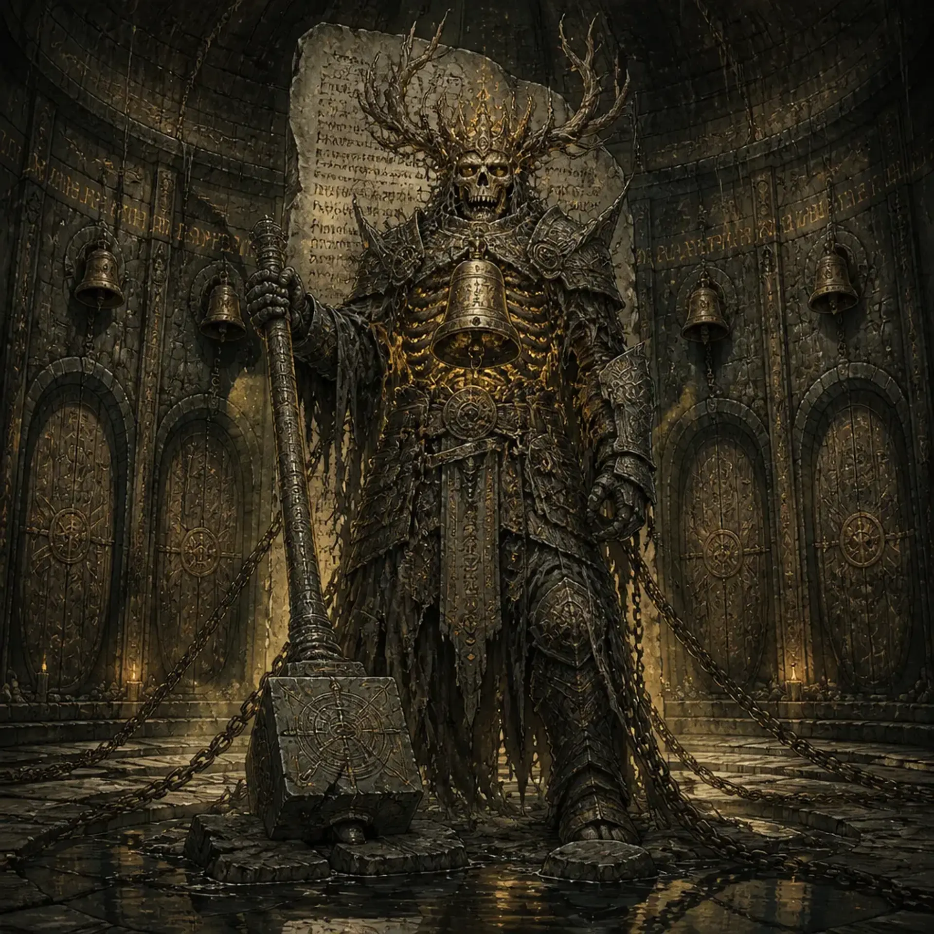 The Barrow Bell-Warden - AI-generated fantasy Monster