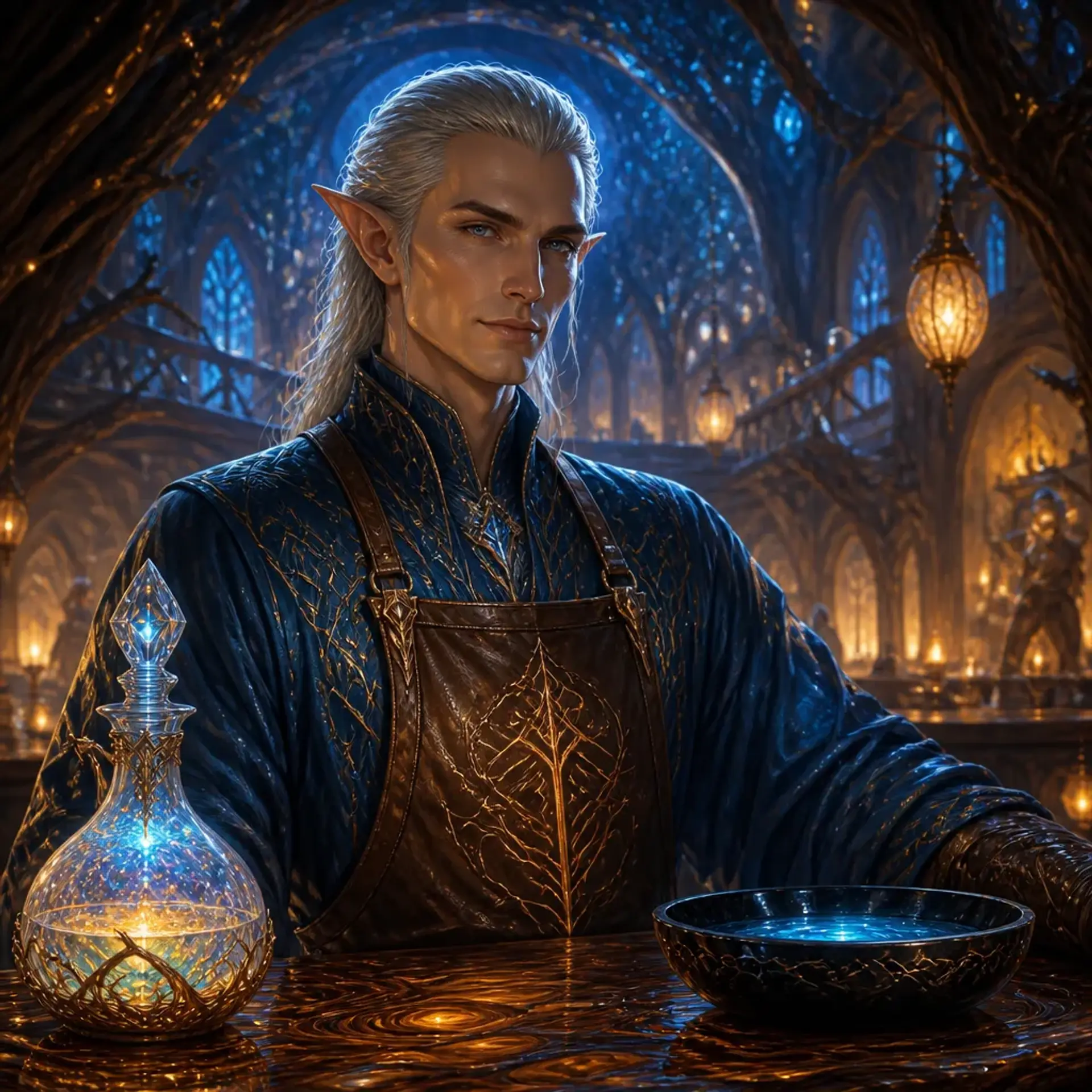 The Cerulean Canopy - AI-generated fantasy Tavern