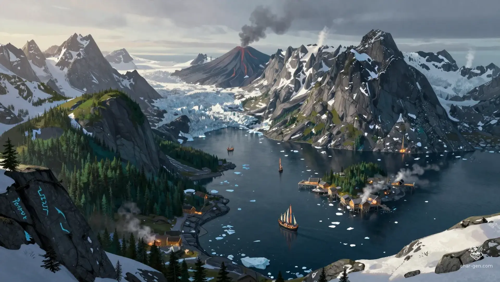 The Vaesen Chain - AI-generated fantasy Region